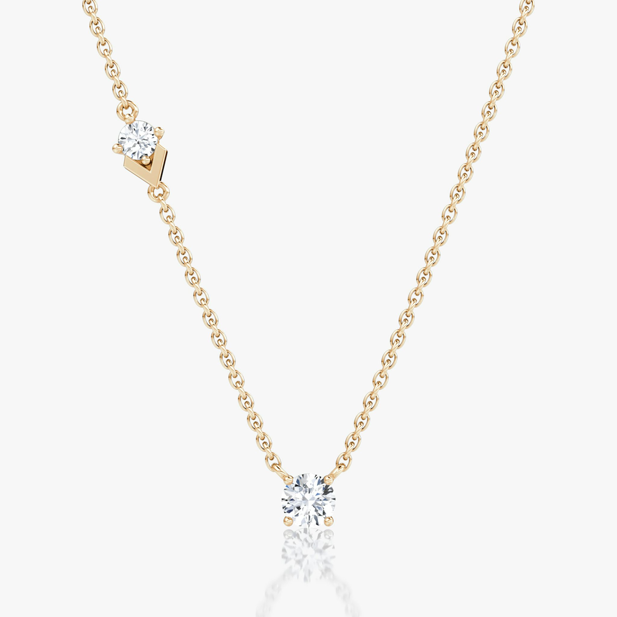 Toi et Moi Echo Necklace | Round Brilliant | 14k | Rose Gold | caratWeight: 0.35ct | chainLength: 16-18