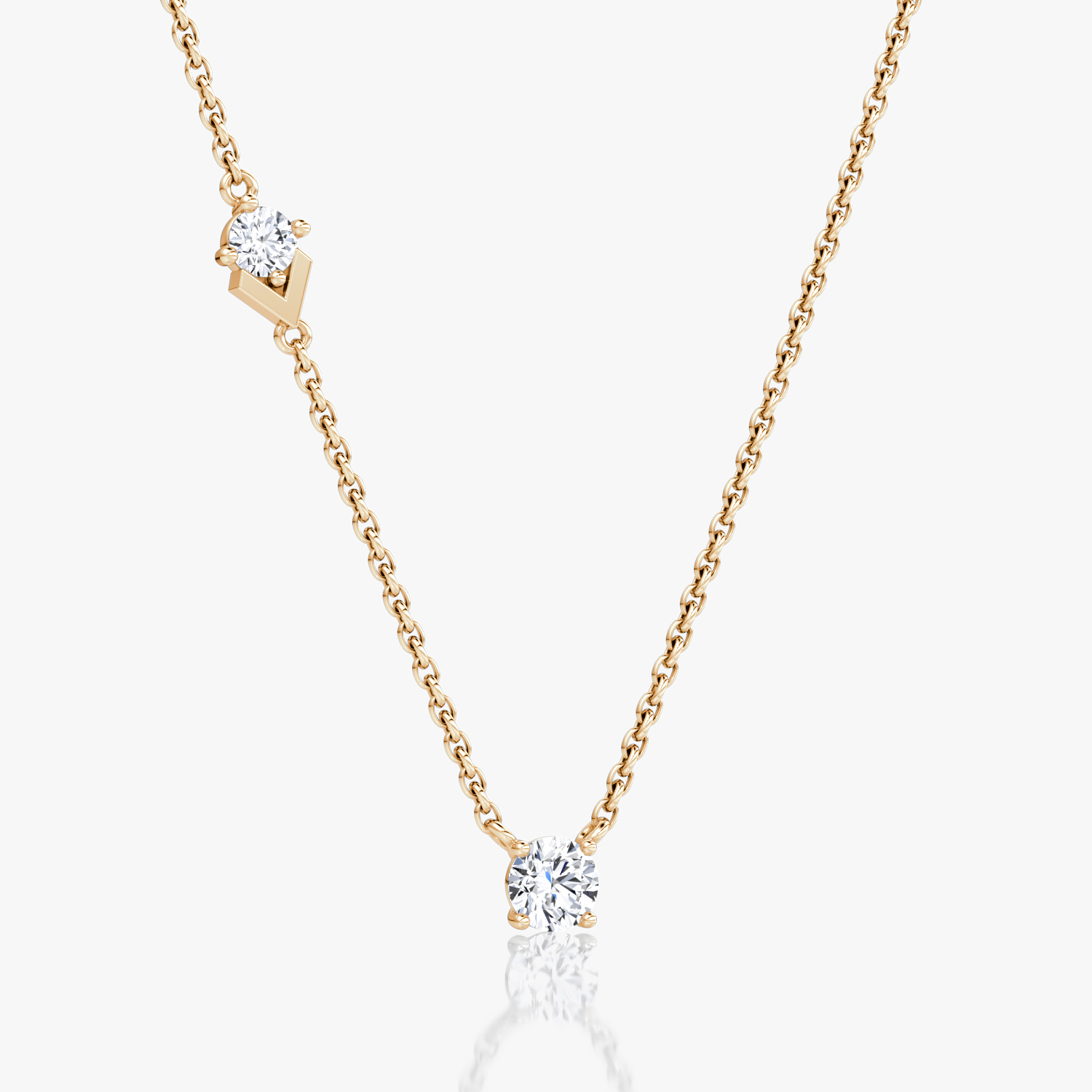 Toi et Moi Echo Necklace | Round Brilliant | 14k | Rose Gold | caratWeight: 0.35ct | chainLength: 16-18