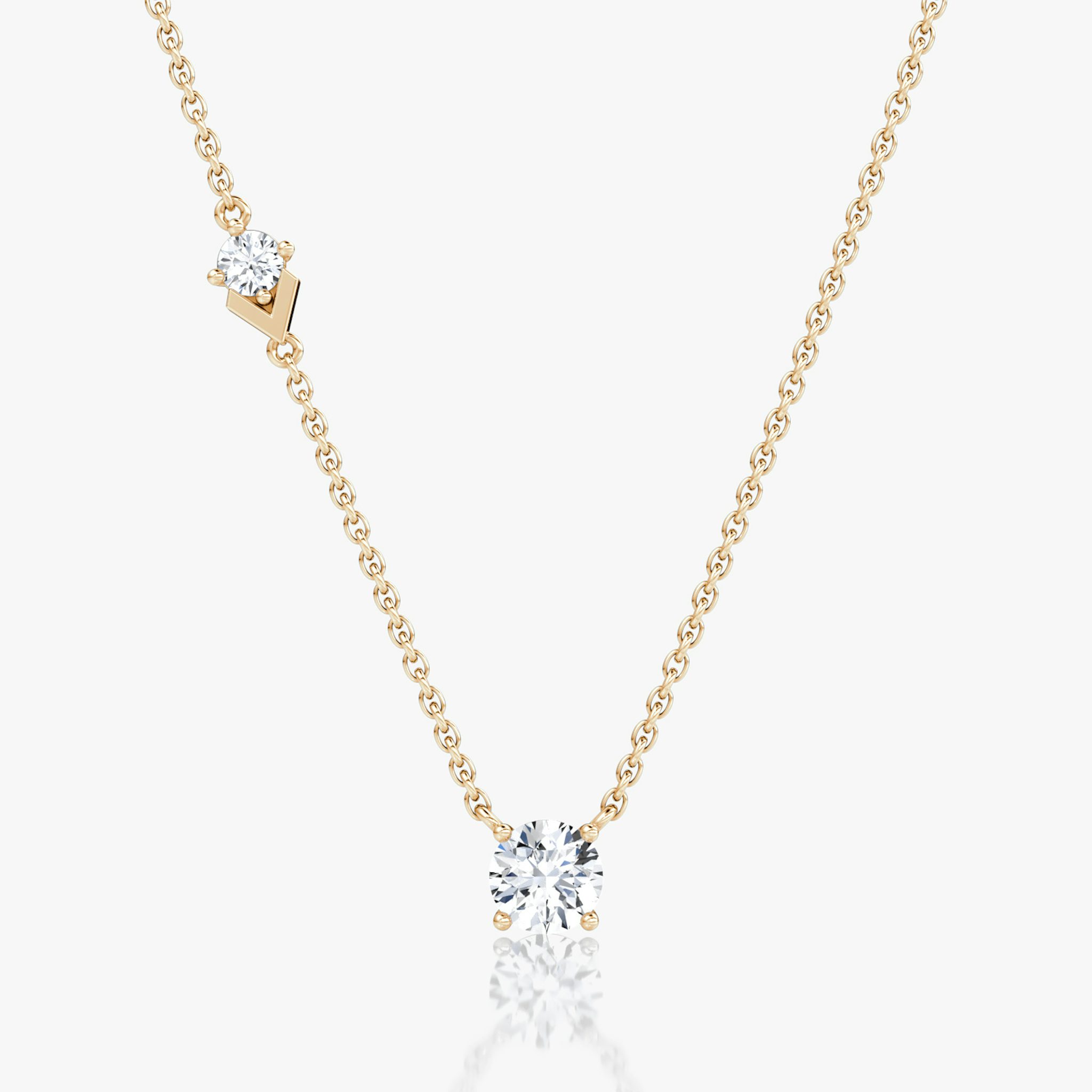 Toi et Moi Echo Necklace | Round Brilliant | 14k | Rose Gold | caratWeight: 0.60ct | chainLength: 16-18