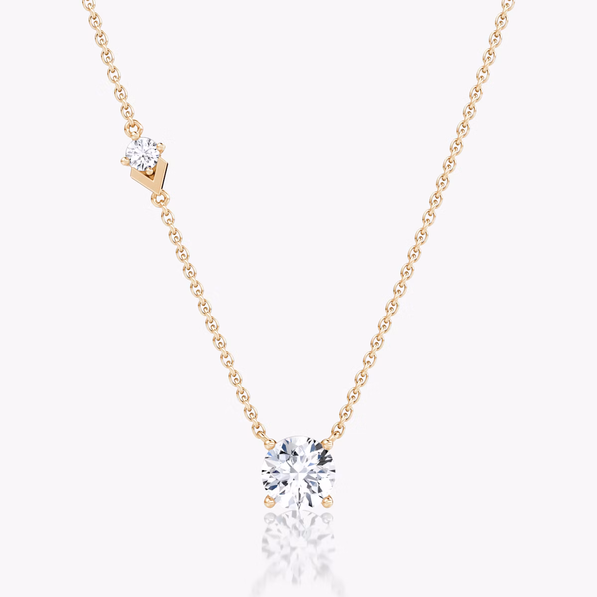 Collar Toi et Moi Echo | Brillante | 14k | Oro rosa | caratWeight: 1.1ct | chainLength: 16-18