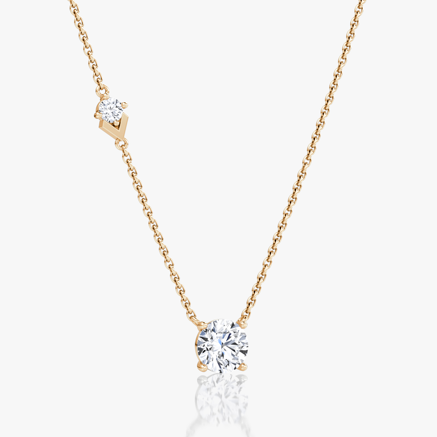 Toi et Moi Echo Necklace | Round Brilliant | 14k | Rose Gold | caratWeight: 1.1ct | chainLength: 16-18