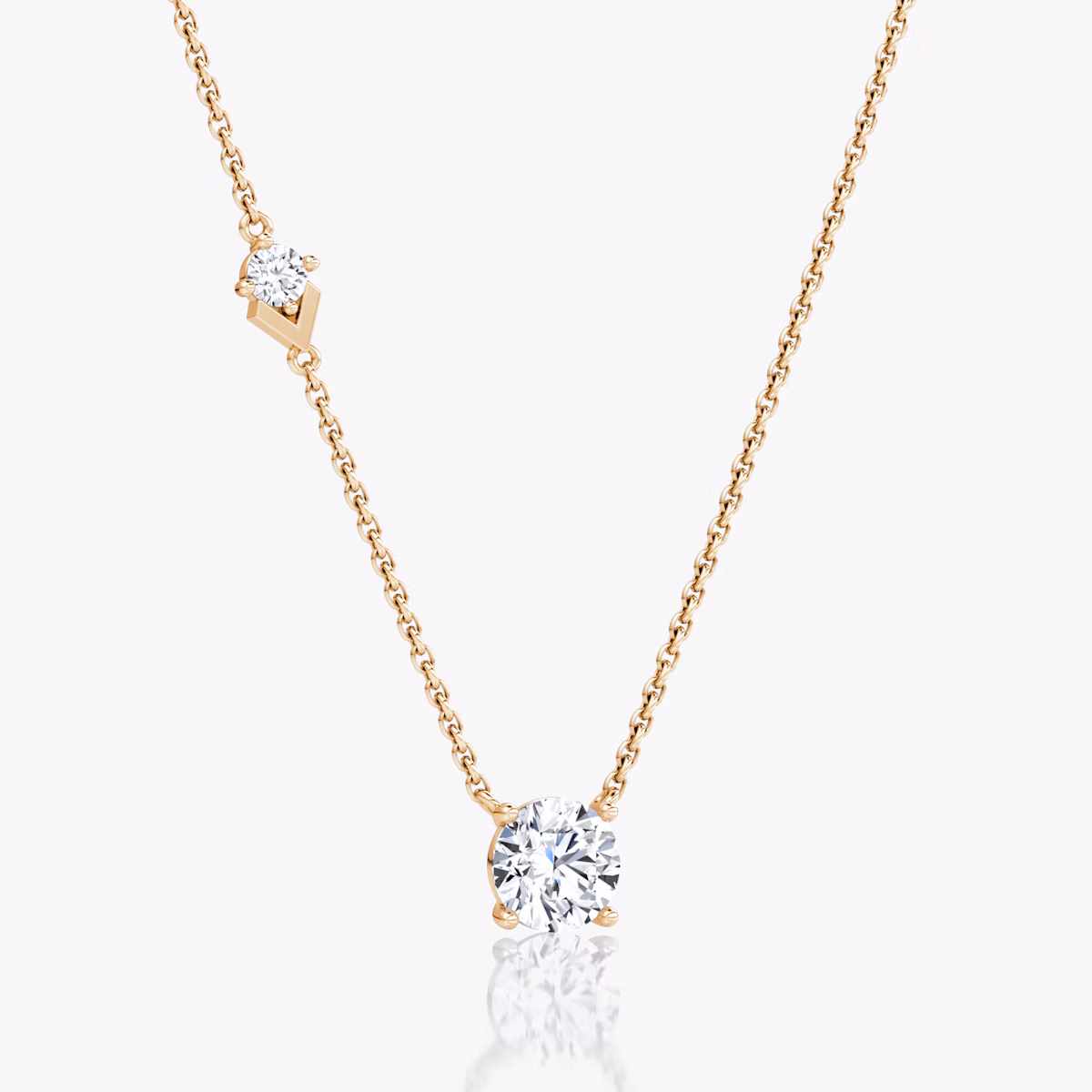 Collar Toi et Moi Echo | Brillante | 14k | Oro rosa | caratWeight: 1.1ct | chainLength: 16-18