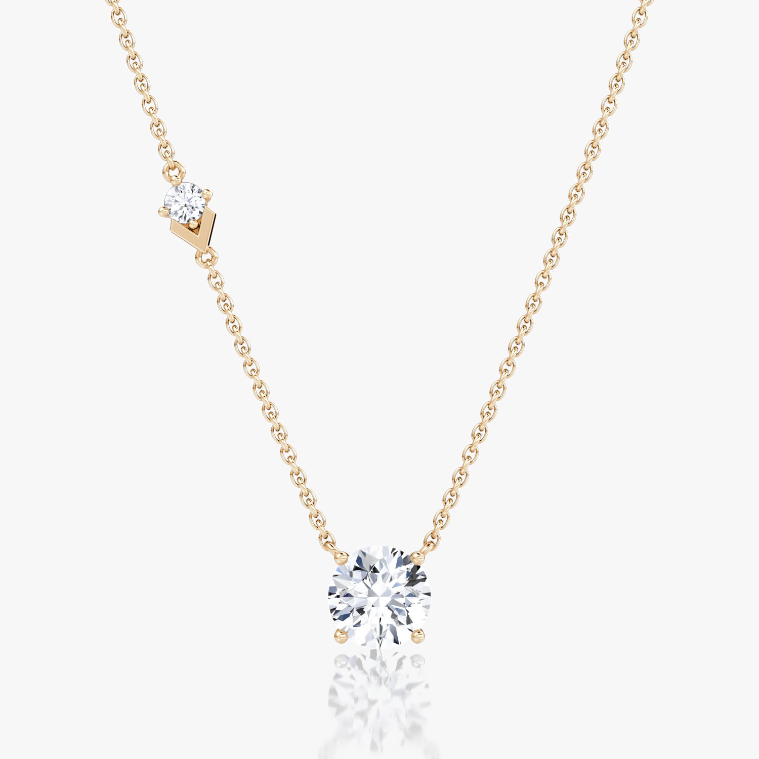 Collier Toi et Moi Echo | Rond Brillant | 14k | Or rose | caratWeight: 1.6ct | chainLength: 16-18