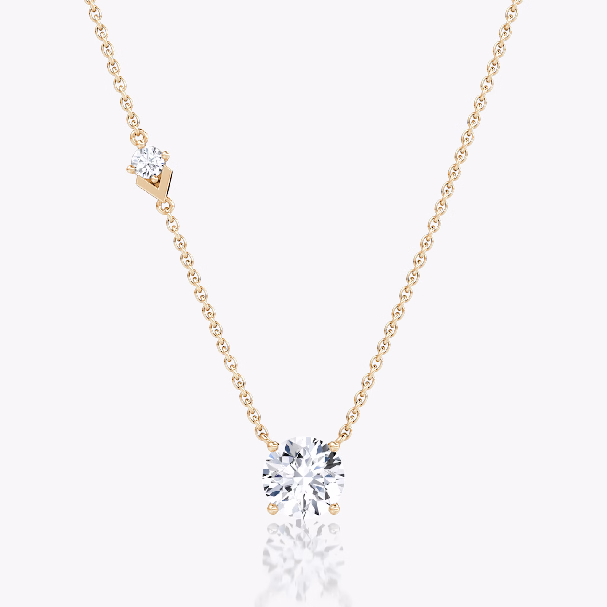 Toi et Moi Echo Necklace | Round Brilliant | 14k | Rose Gold | caratWeight: 1.6ct | chainLength: 16-18