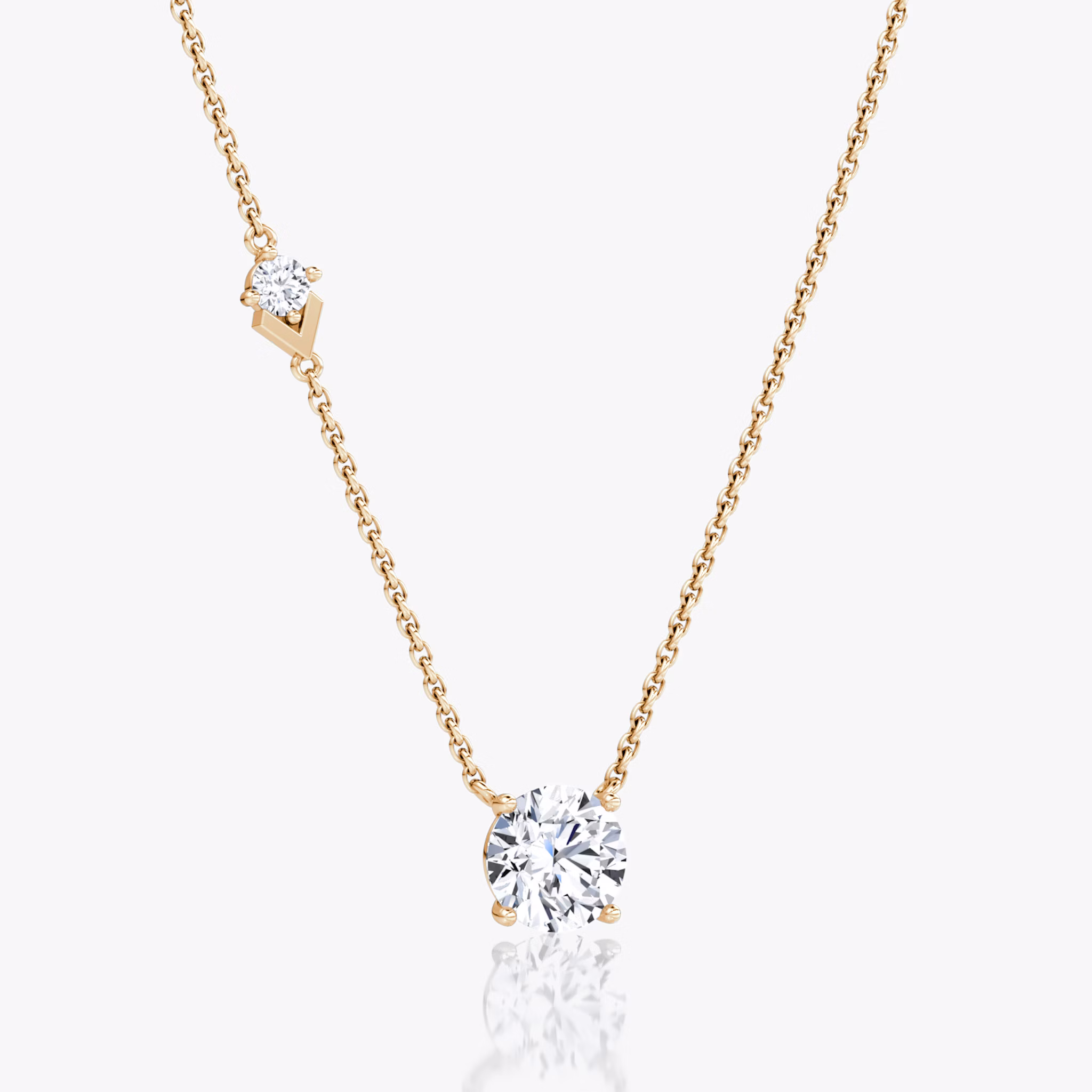 Toi et Moi Echo Necklace | Round Brilliant | 14k | Rose Gold | caratWeight: 1.6ct | chainLength: 16-18