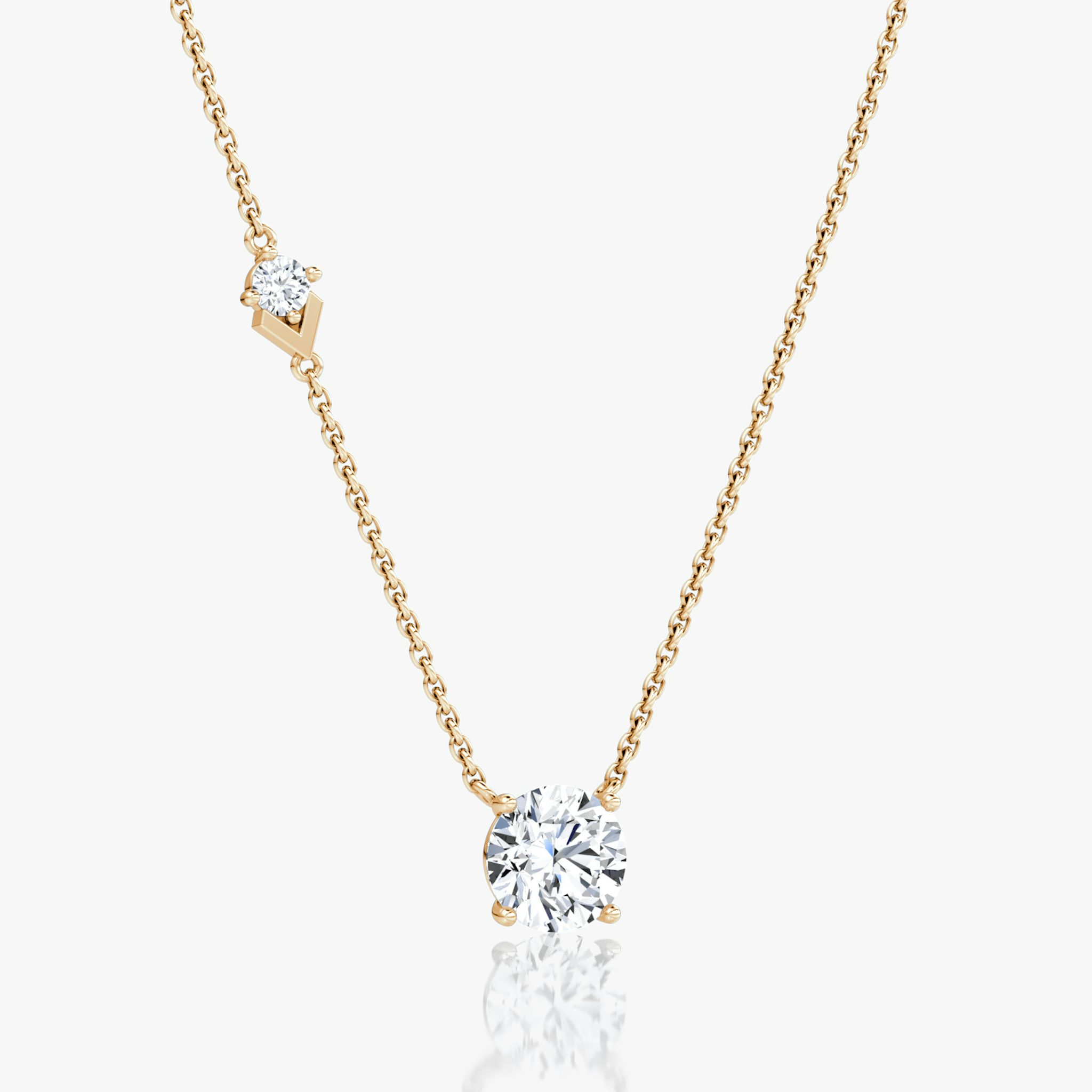Toi et Moi Echo Necklace | Round Brilliant | 14k | Rose Gold | caratWeight: 1.6ct | chainLength: 16-18
