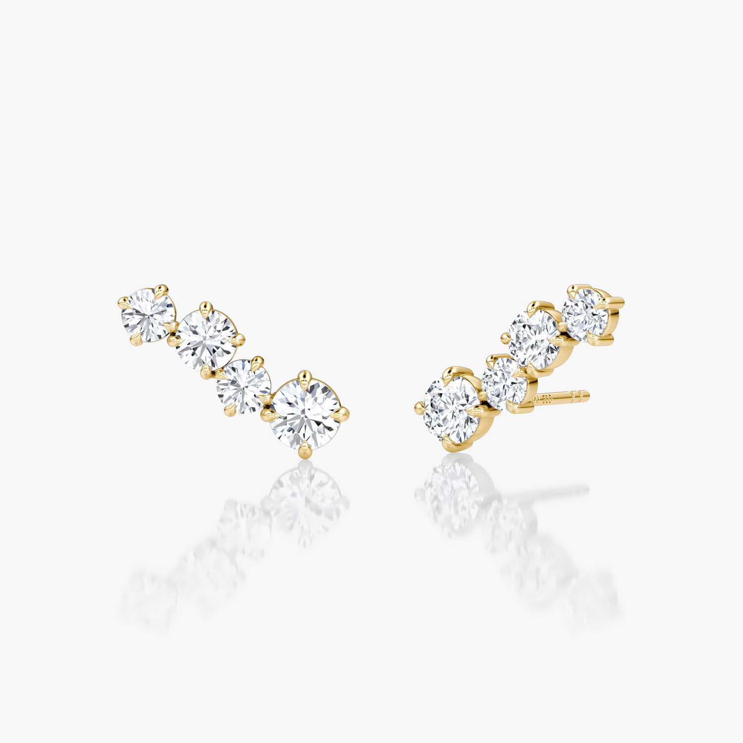 Cosmos Stud Round Brilliant | Yellow Gold