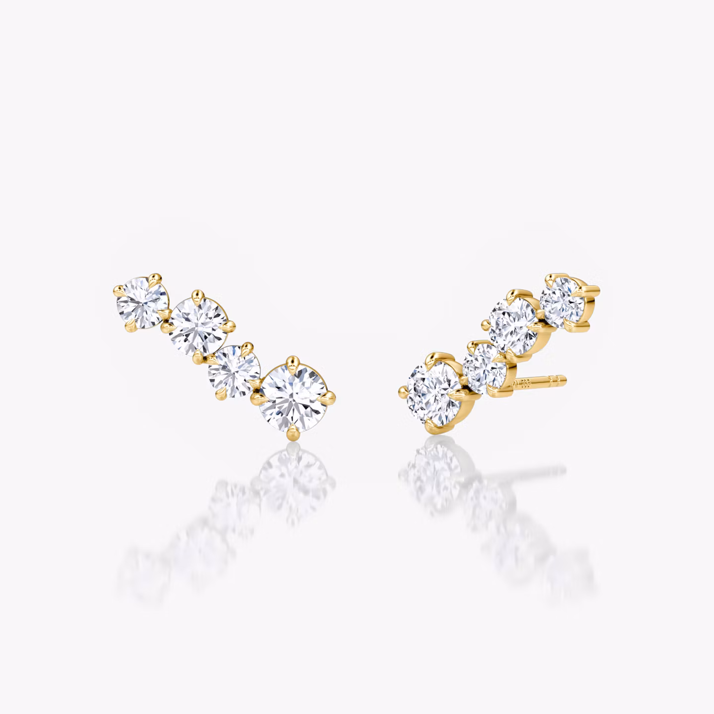 Cosmos Stud Round Brilliant | Yellow Gold