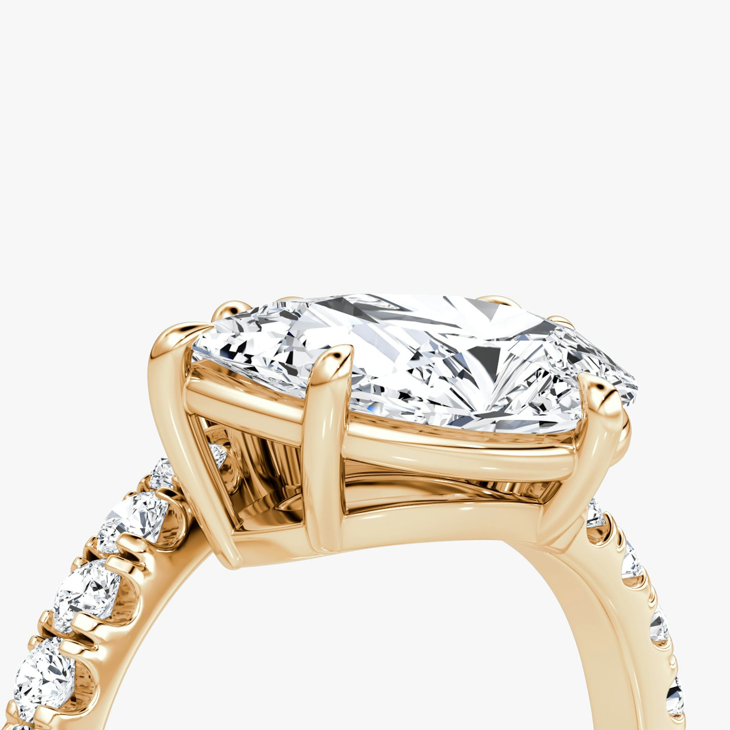 The Toi et Moi Bypass | Emerald and Pear | 14k | Rose Gold | bandAccent: Pavé | diamondOrientation: vertical | caratWeight: other