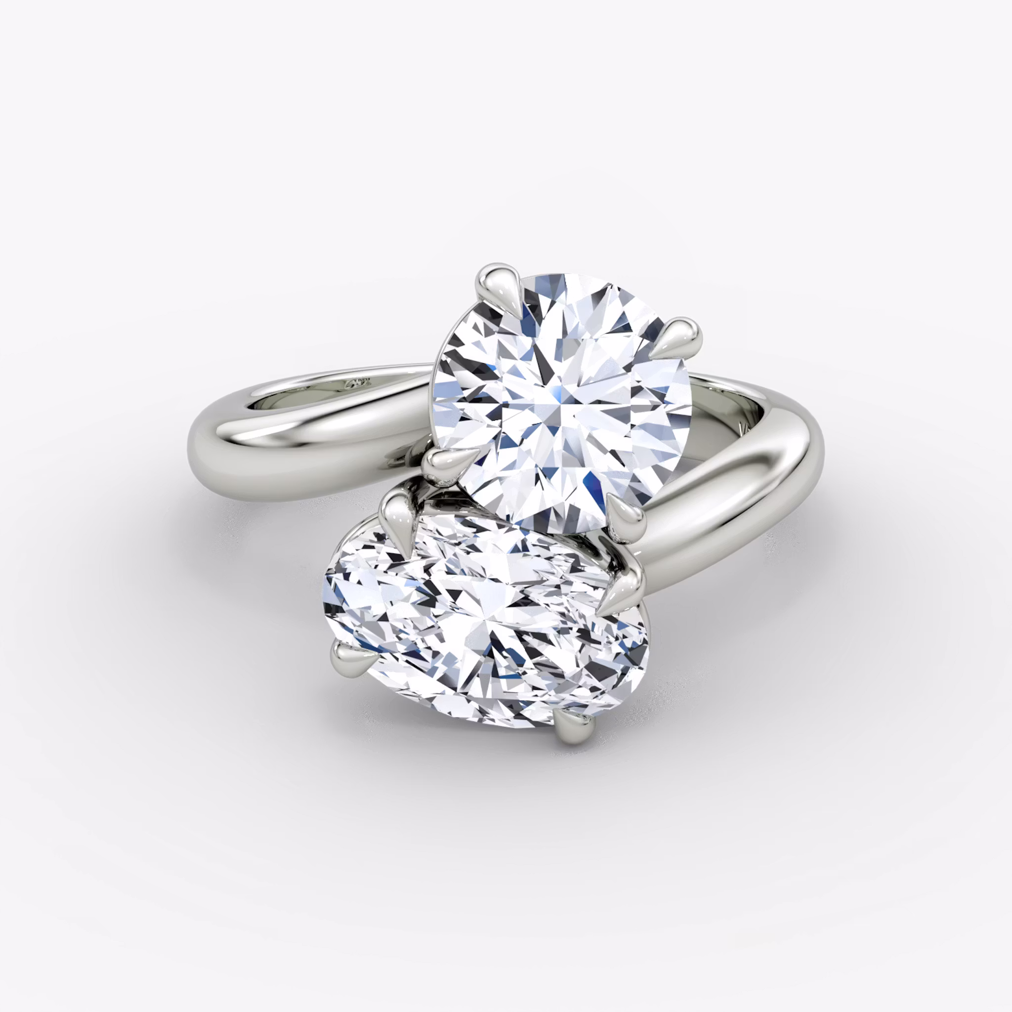 Toi et Moi Bypass Round Brilliant and Oval | Platinum