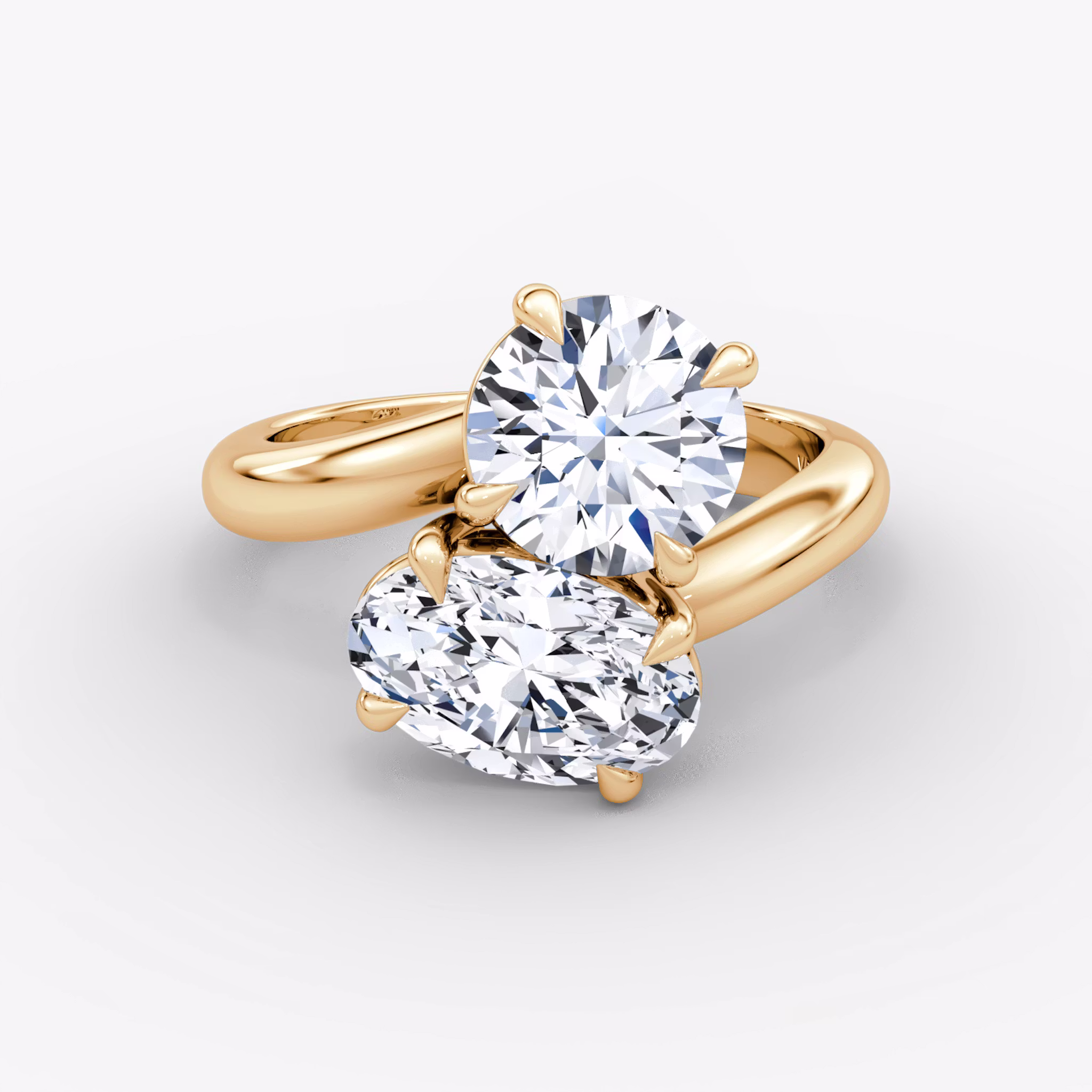 Toi et Moi Bypass Round Brilliant and Oval | Rose Gold