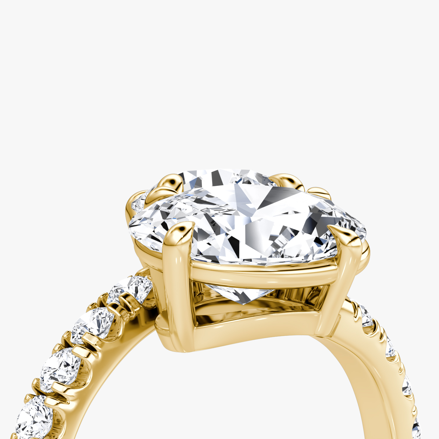 The Toi et Moi Bypass | Rond brillant et Ovale | 18k | Or jaune | bandAccent: Pavé | diamondOrientation: vertical | caratWeight: other