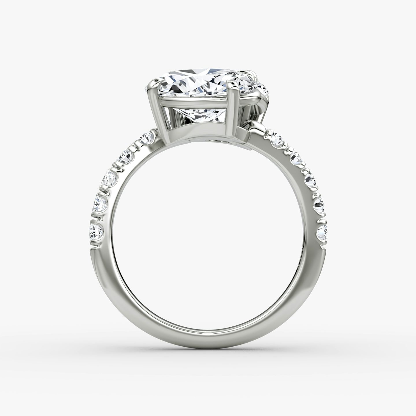 The Toi et Moi Bypass | Round Brilliant and Oval | 18k | White Gold | bandAccent: Pavé | diamondOrientation: vertical | caratWeight: other