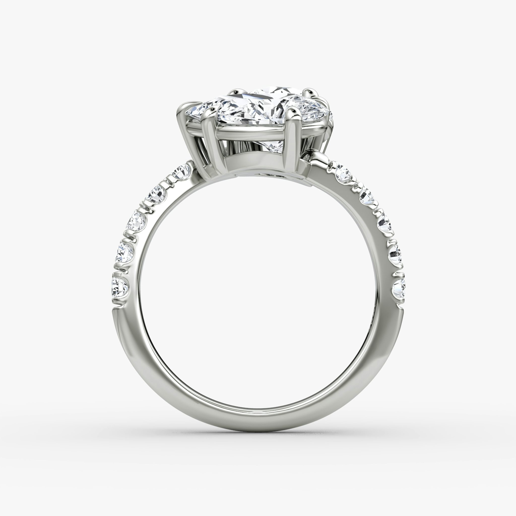 The Toi et Moi Bypass | Round Brilliant and Pear | Platinum | bandAccent: Pavé | diamondOrientation: vertical | caratWeight: other