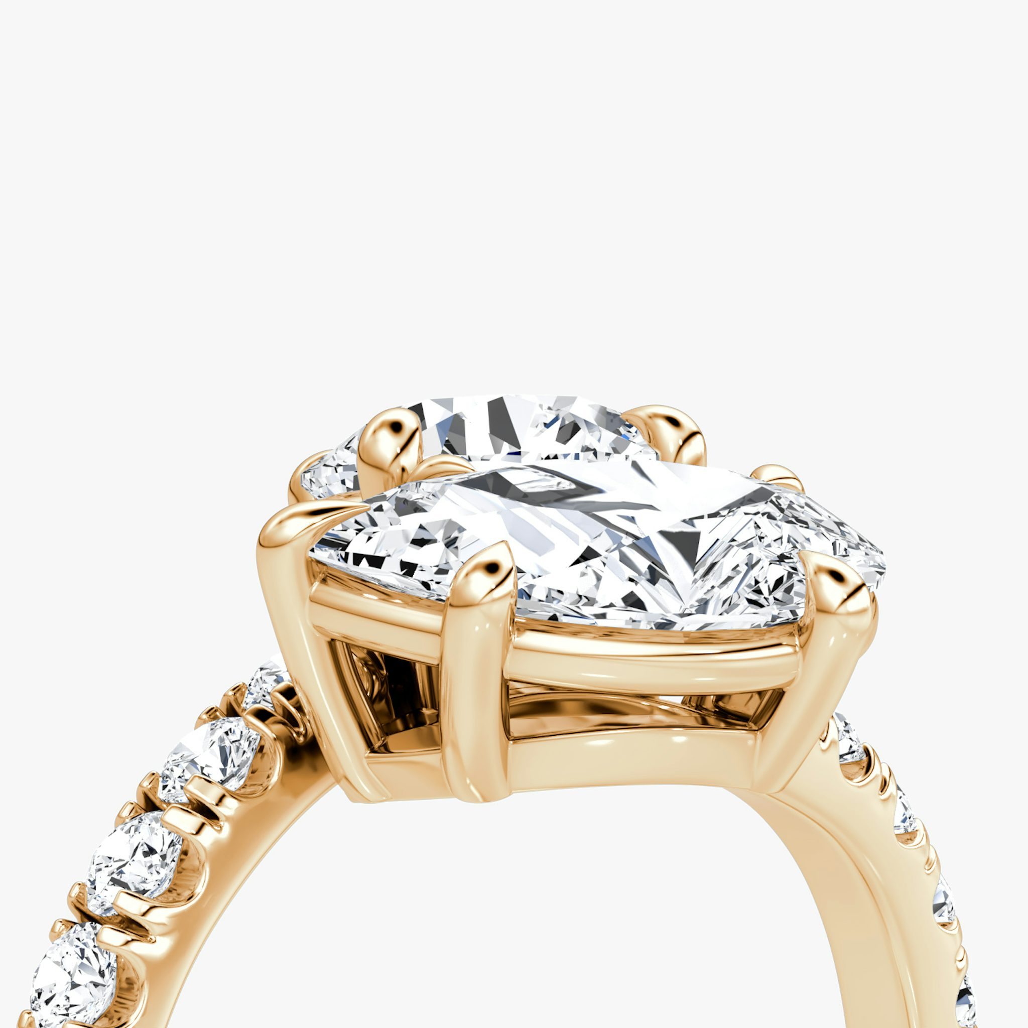 The Toi et Moi Bypass | Round Brilliant and Pear | 14k | Rose Gold | bandAccent: Pavé | diamondOrientation: vertical | caratWeight: other