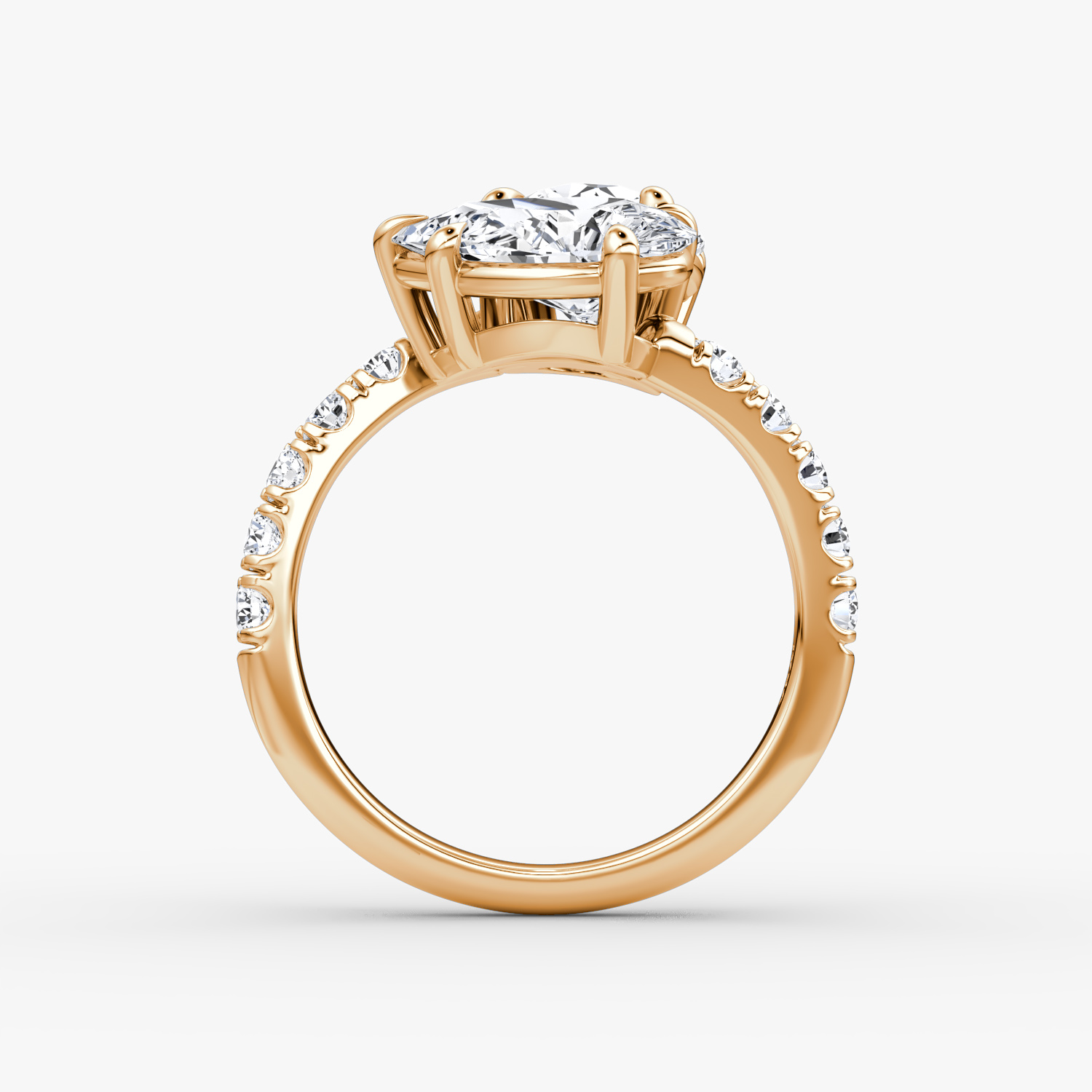 The Toi et Moi Bypass | Rond brillant et Poire | 14k | Or rose | bandAccent: Pavé | diamondOrientation: vertical | caratWeight: other