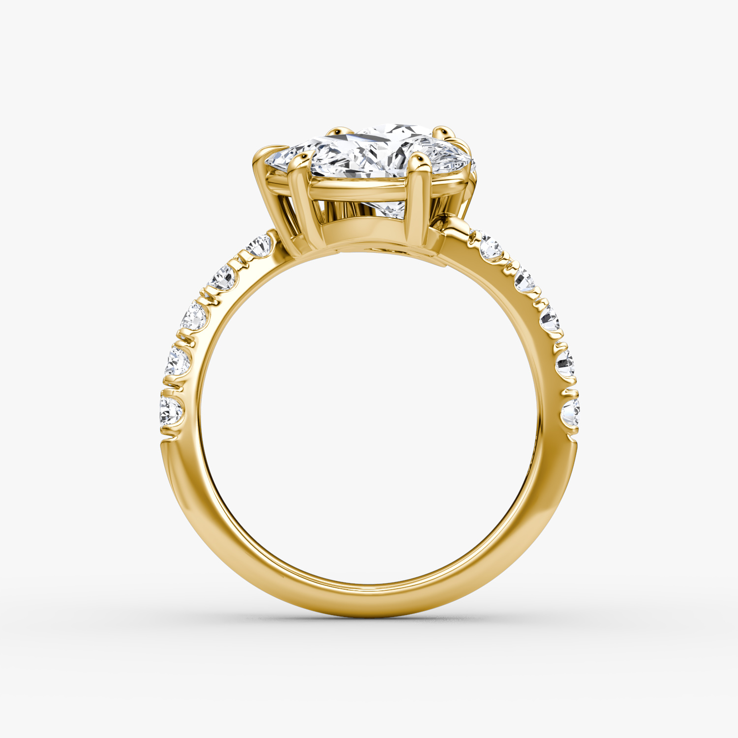 The Toi et Moi Bypass | Rond brillant et Poire | 18k | Or jaune | bandAccent: Pavé | diamondOrientation: vertical | caratWeight: other