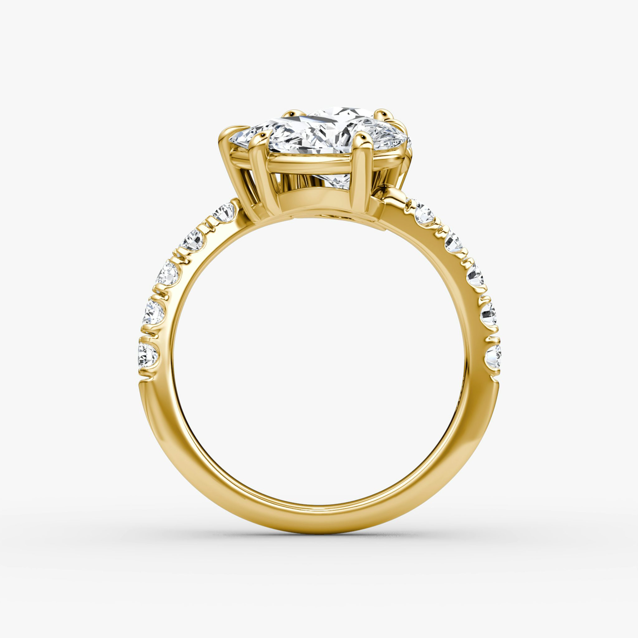 The Toi et Moi Bypass | Round Brilliant and Pear | 18k | Yellow Gold | bandAccent: Pavé | diamondOrientation: vertical | caratWeight: other