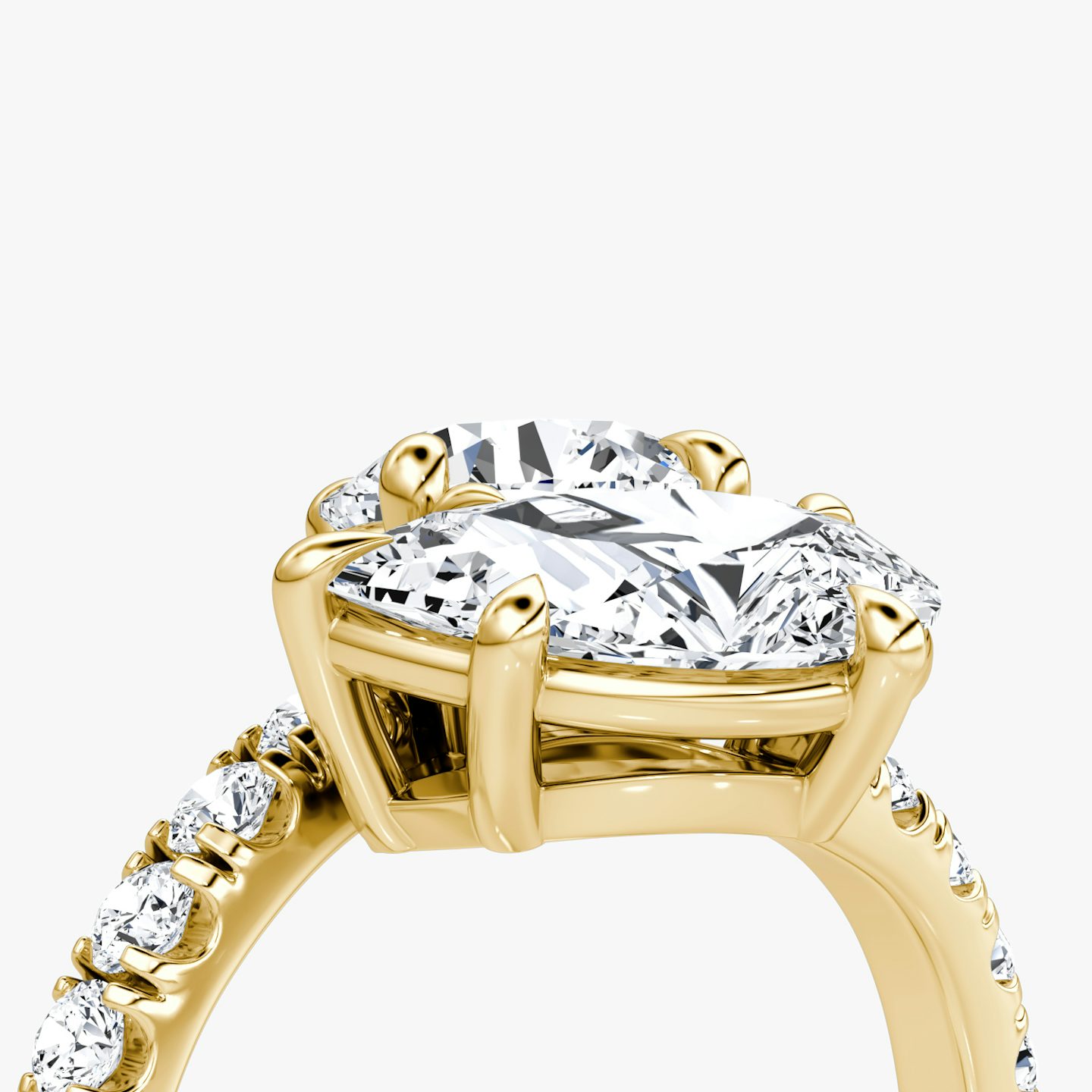 The Toi et Moi Bypass | Rond brillant et Poire | 18k | Or jaune | bandAccent: Pavé | diamondOrientation: vertical | caratWeight: other