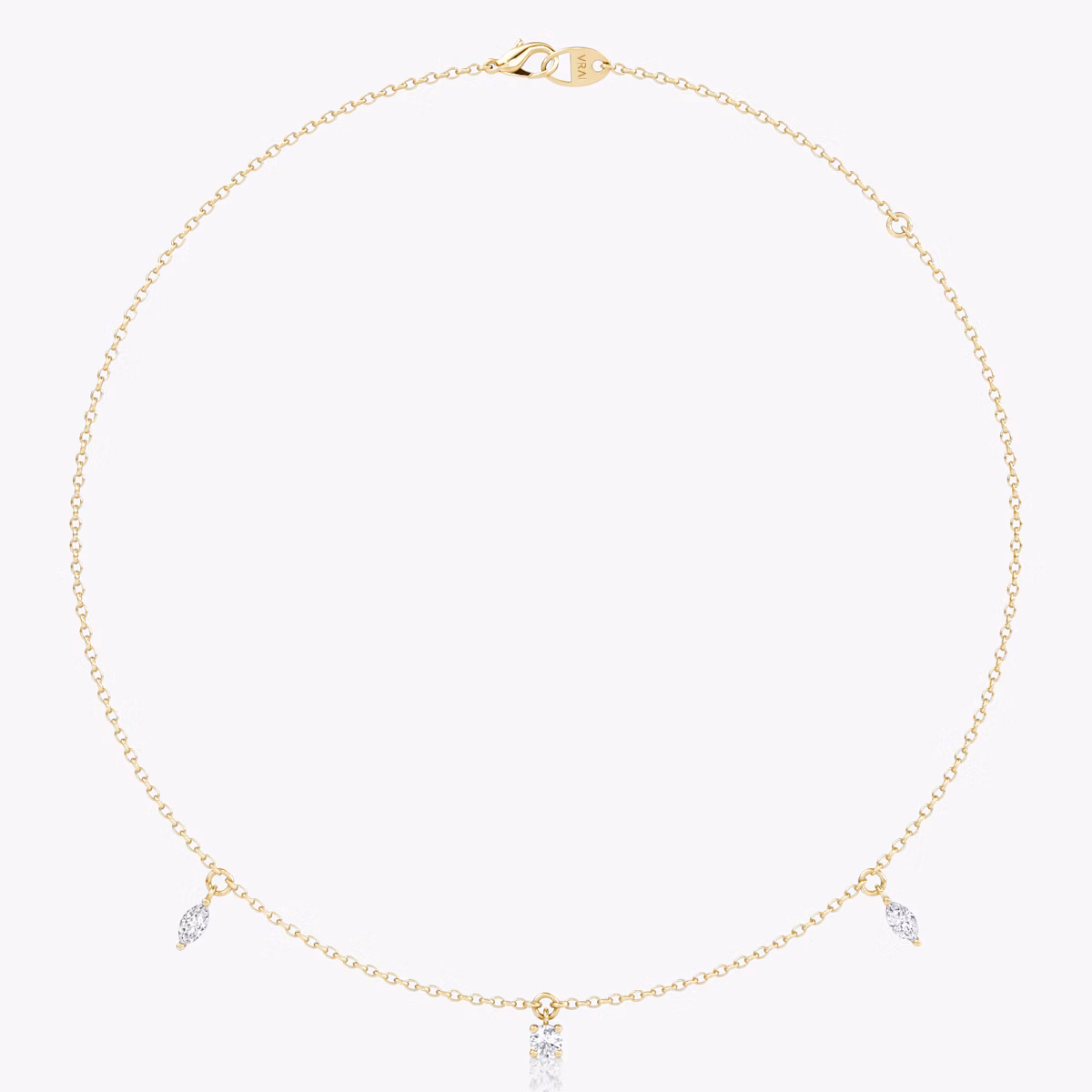 Collar Floating Mixed Shape | 14k | Oro amarillo | diamondCount: 3 | diamondSize: original | chainLength: 16-18