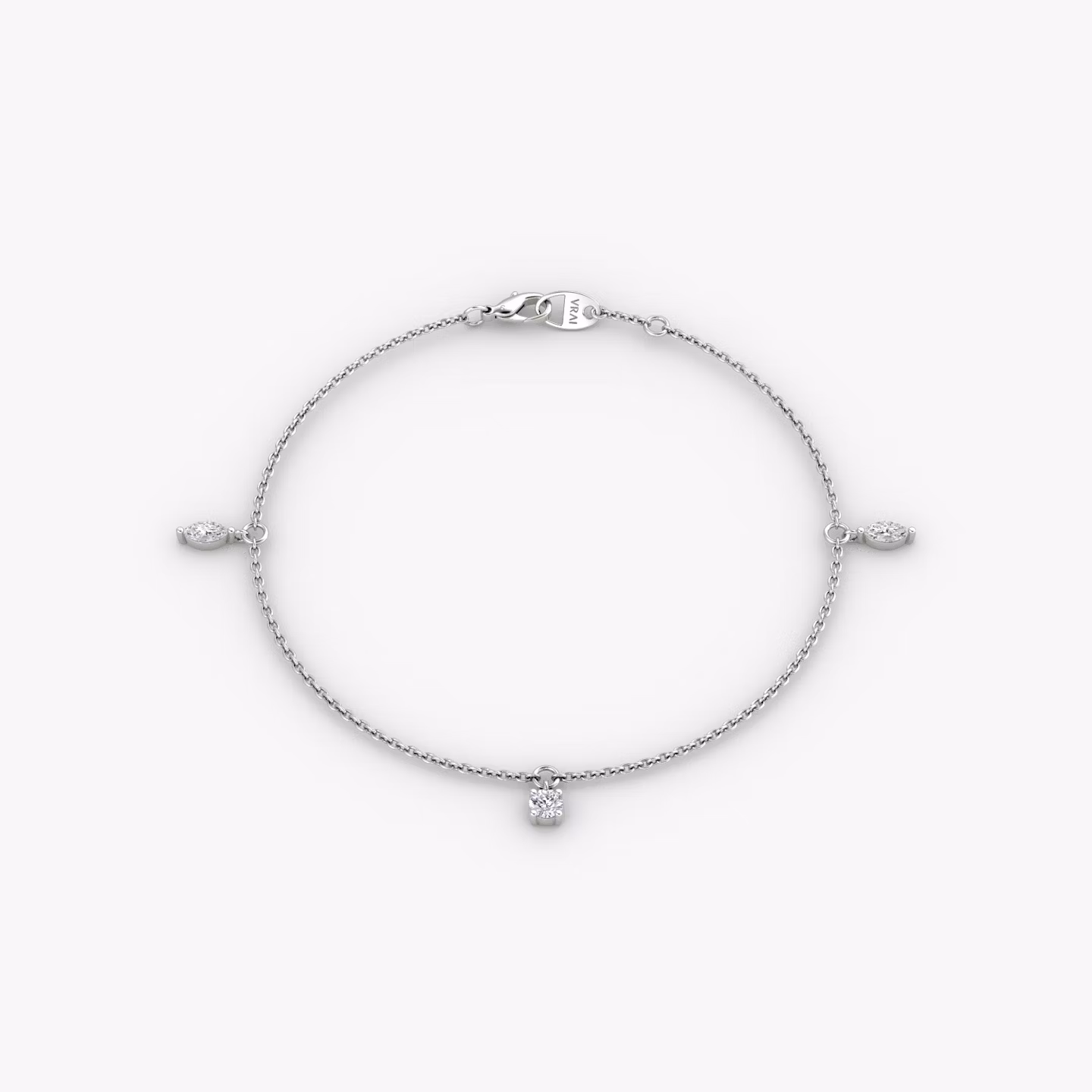 Floating Mixed Shape Bracelet | White Gold