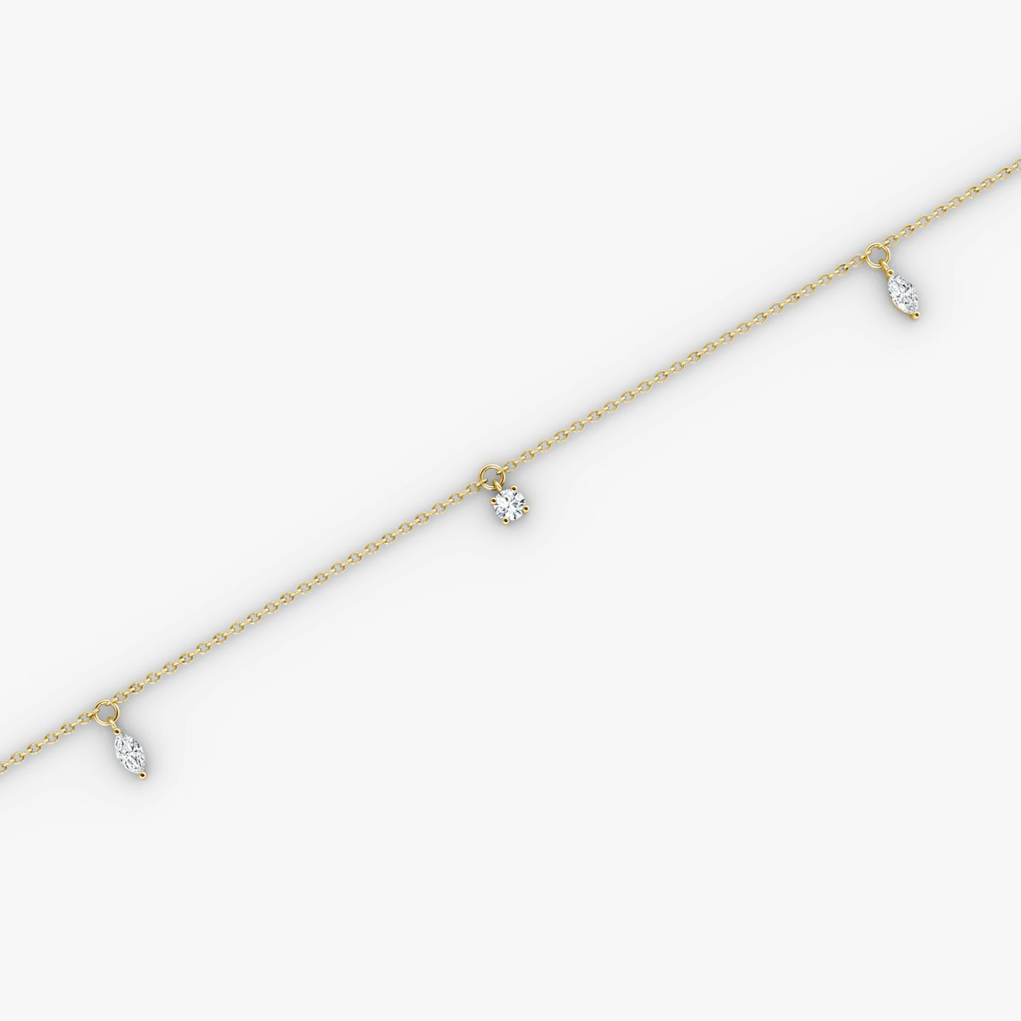 Floating Mixed Shape Bracelet | 14k | Or jaune | diamondCount: 3 | diamondSize: original | chainLength: 7