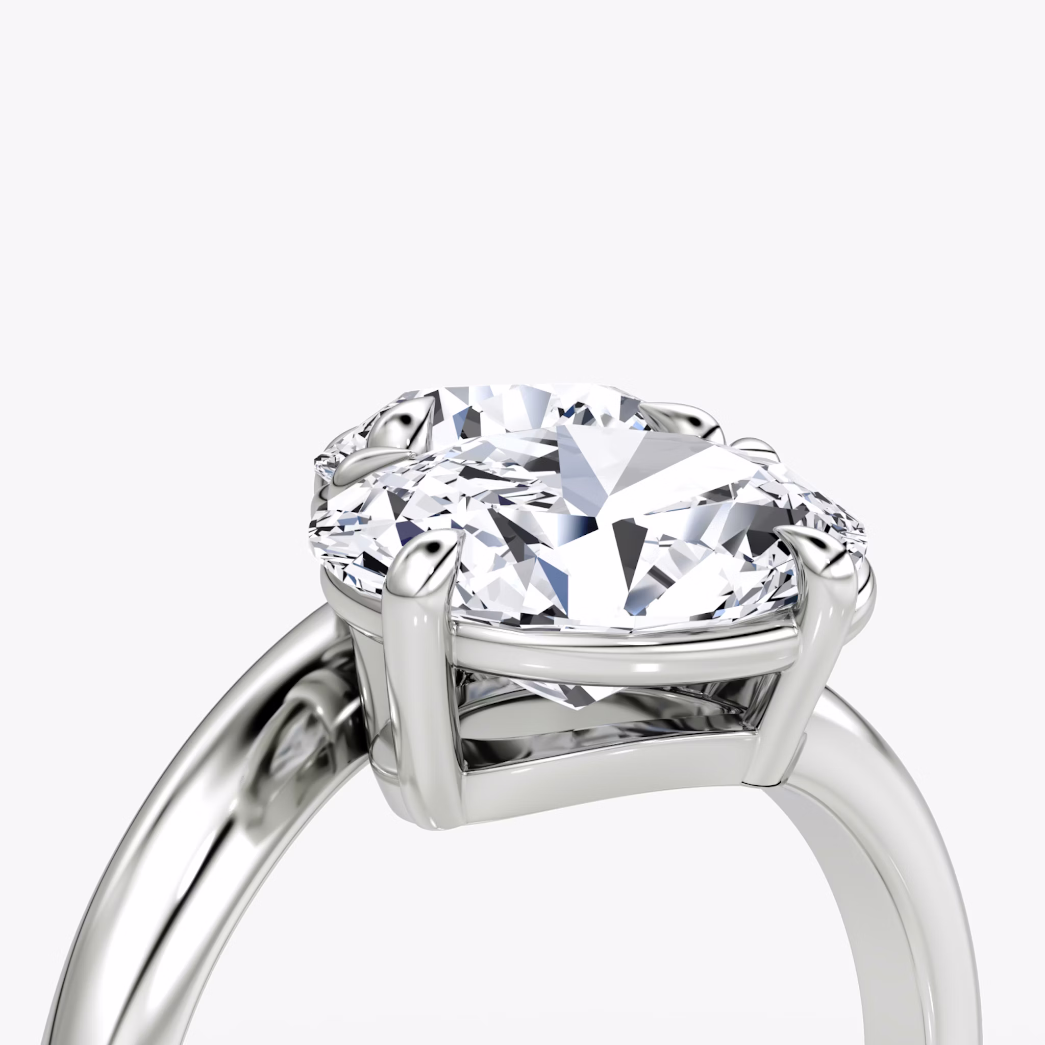 The Toi et Moi Bypass | Round Brilliant and Oval | 18k | White Gold | bandAccent: Plain | diamondOrientation: vertical | caratWeight: other