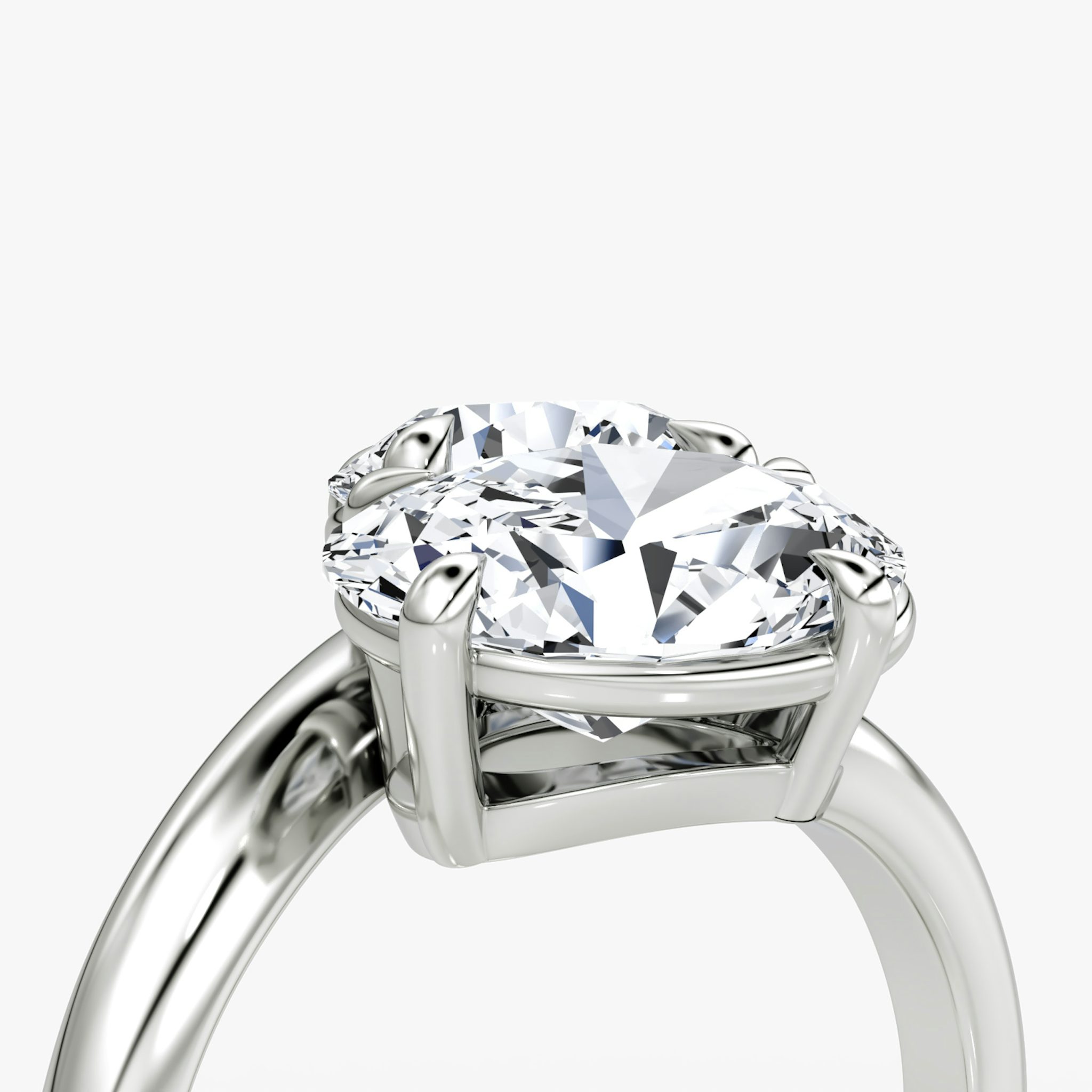 The Toi et Moi Bypass | Round Brilliant and Oval | 18k | White Gold | bandAccent: Plain | diamondOrientation: vertical | caratWeight: other