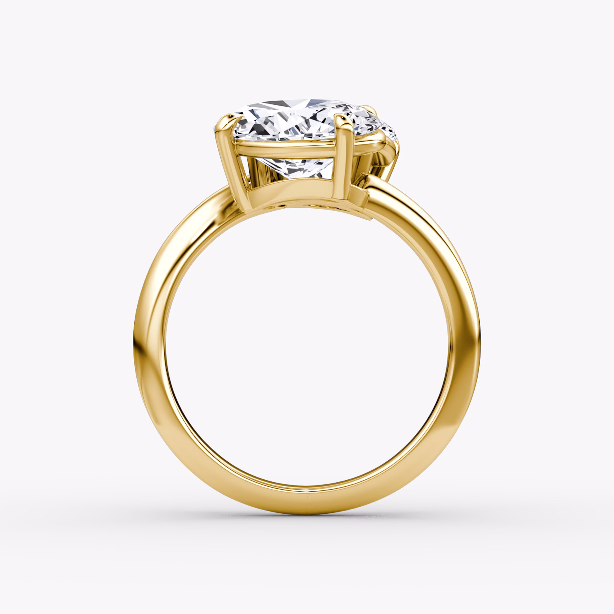 The Toi et Moi Bypass | Round Brilliant and Oval | 18k | Yellow Gold | bandAccent: Plain | diamondOrientation: vertical | caratWeight: other