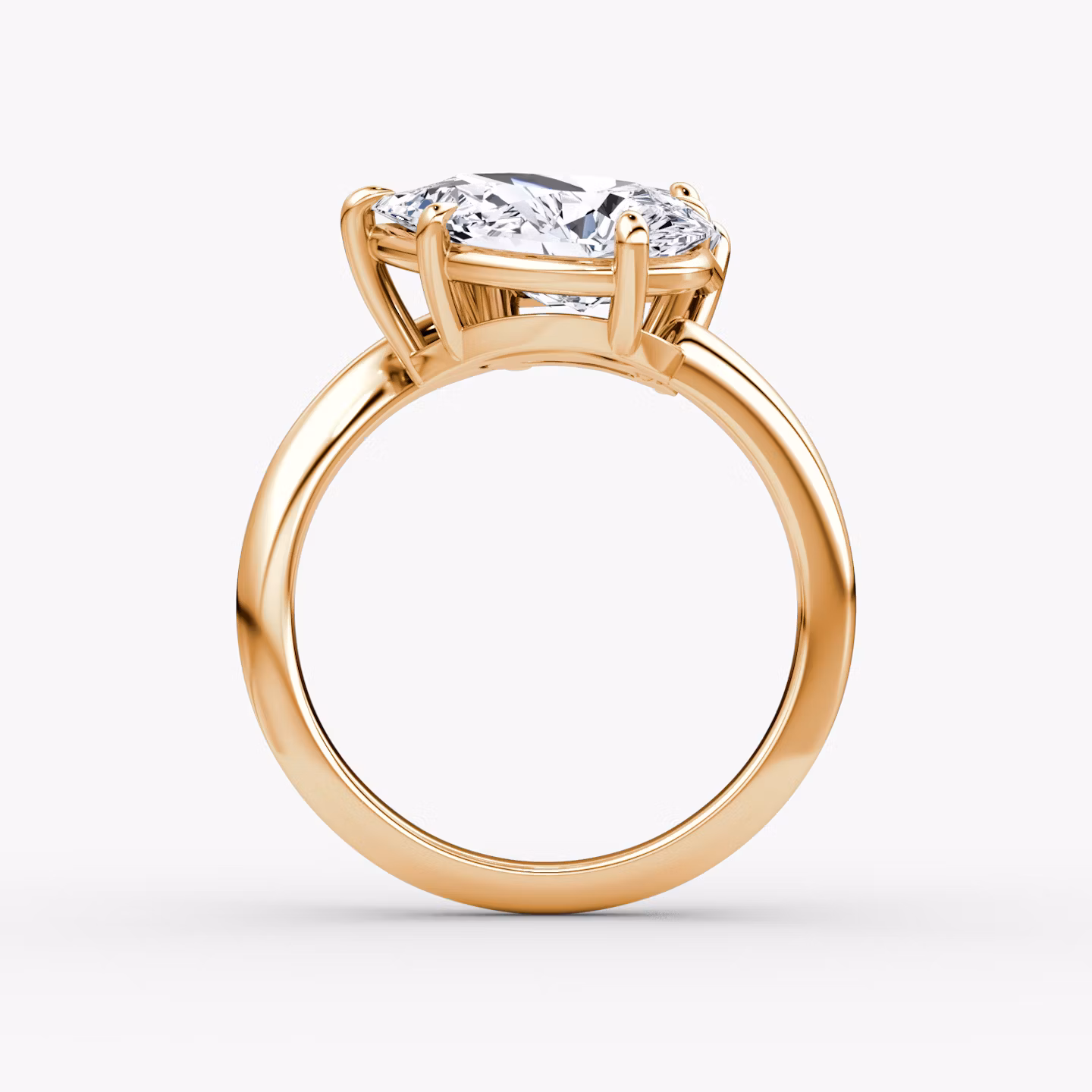 The Toi et Moi Bypass | Emerald and Pear | 14k | Rose Gold | bandAccent: Plain | diamondOrientation: vertical | caratWeight: other