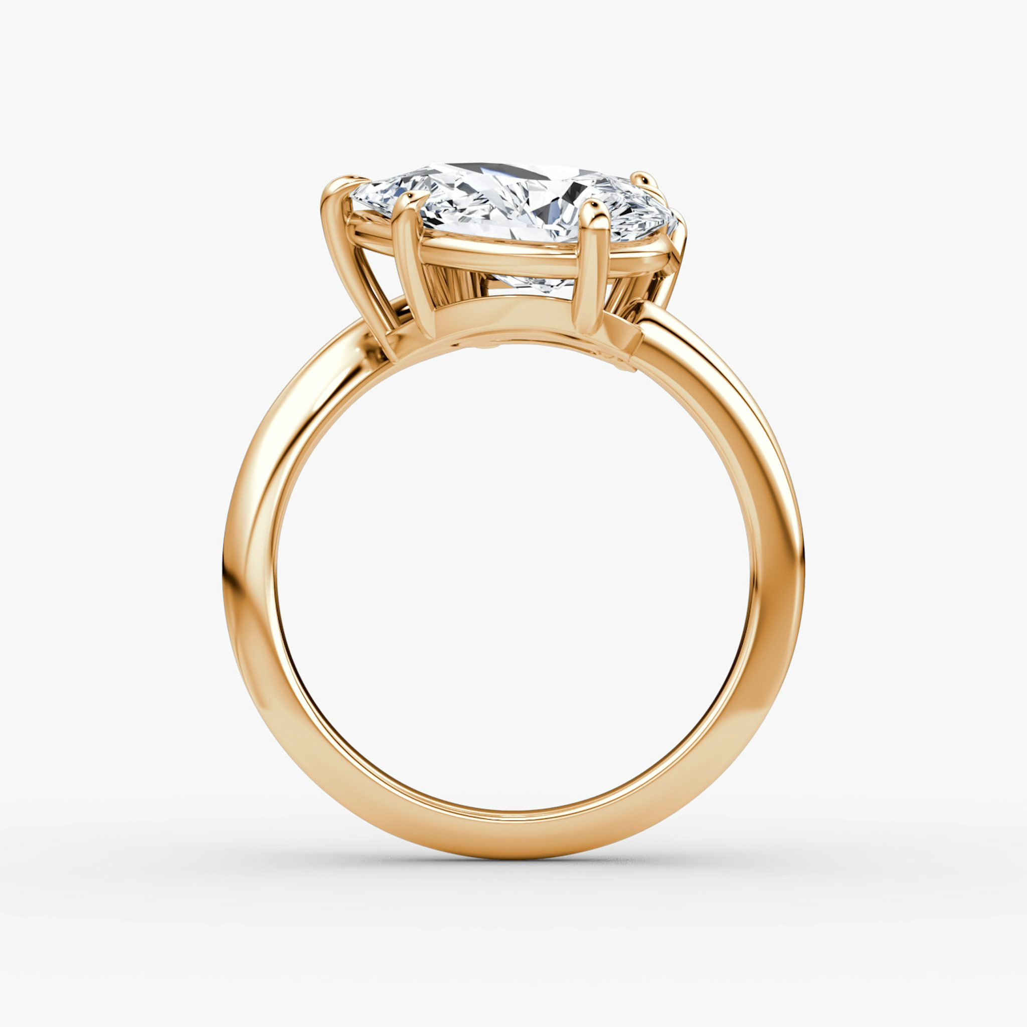 The Toi et Moi Bypass | Emerald and Pear | 14k | Rose Gold | bandAccent: Plain | diamondOrientation: vertical | caratWeight: other