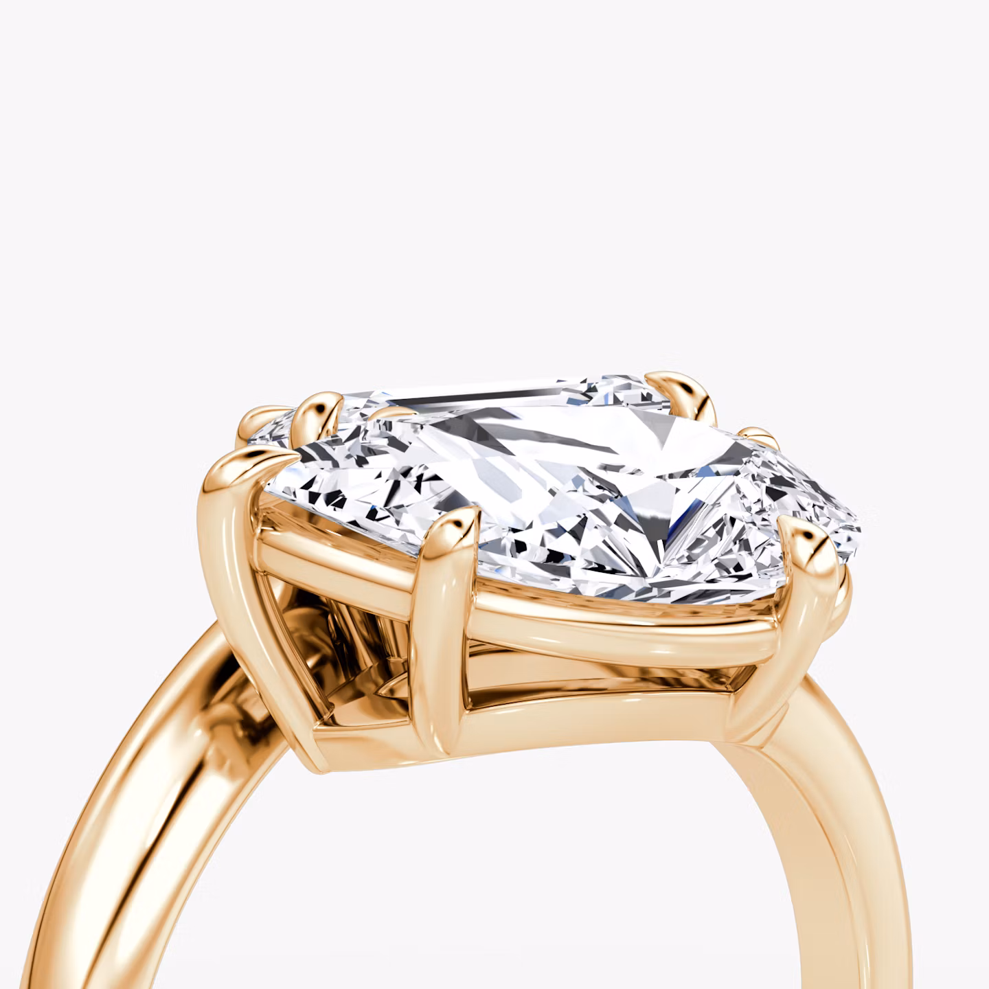 The Toi et Moi Bypass | Emerald and Pear | 14k | Rose Gold | bandAccent: Plain | diamondOrientation: vertical | caratWeight: other