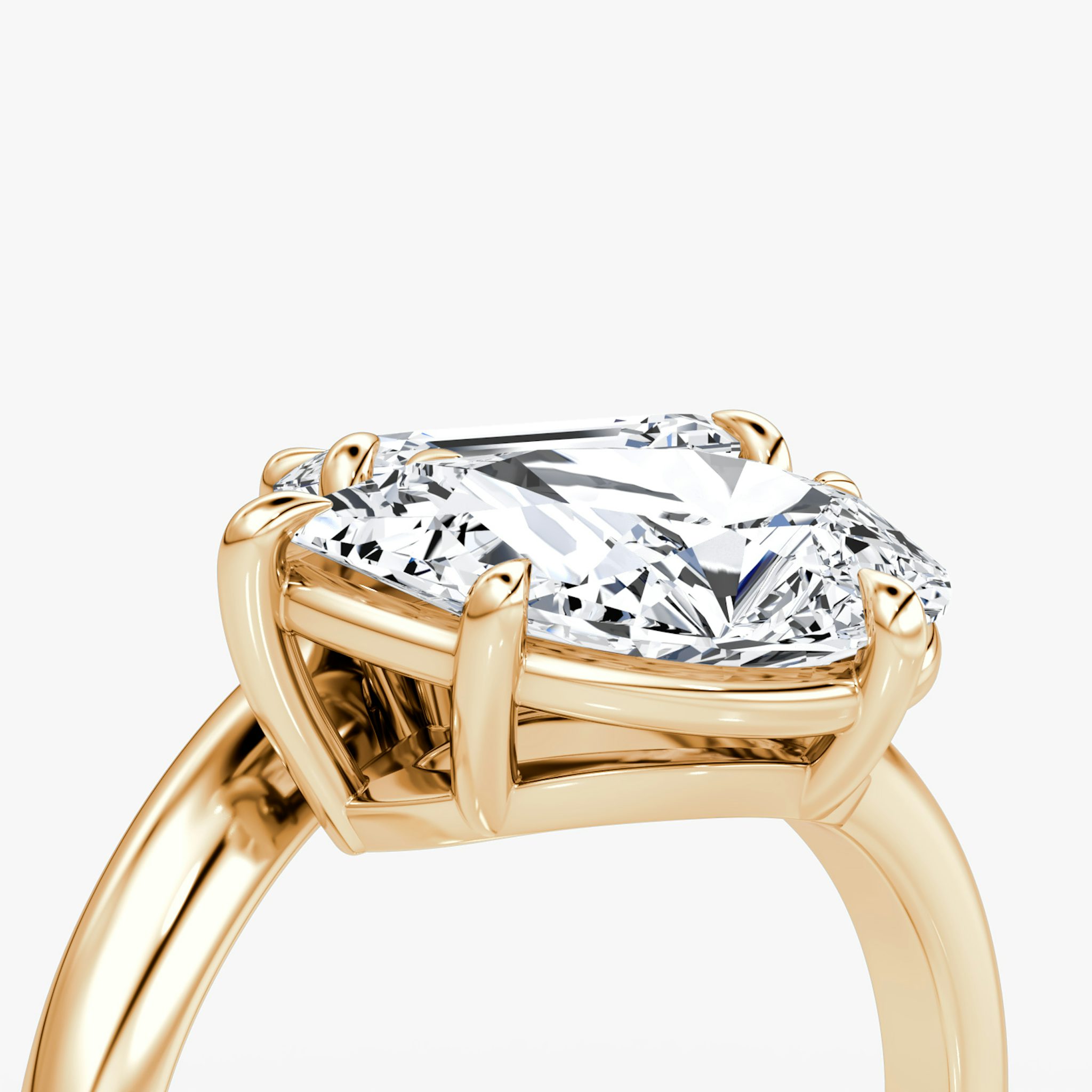 The Toi et Moi Bypass | Emerald and Pear | 14k | Rose Gold | bandAccent: Plain | diamondOrientation: vertical | caratWeight: other