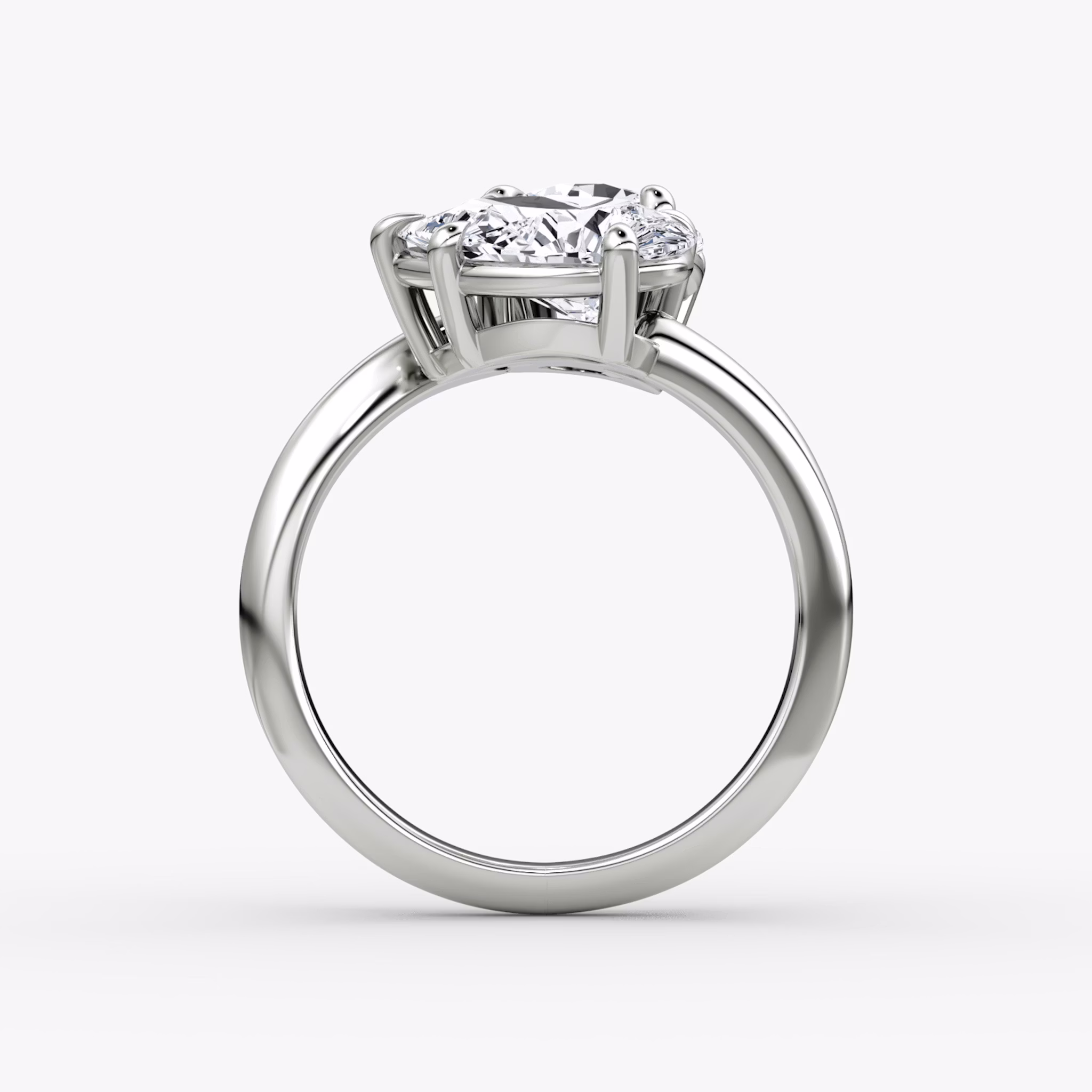 The Toi et Moi Bypass | Round Brilliant and Pear | Platinum | bandAccent: Plain | diamondOrientation: vertical | caratWeight: other