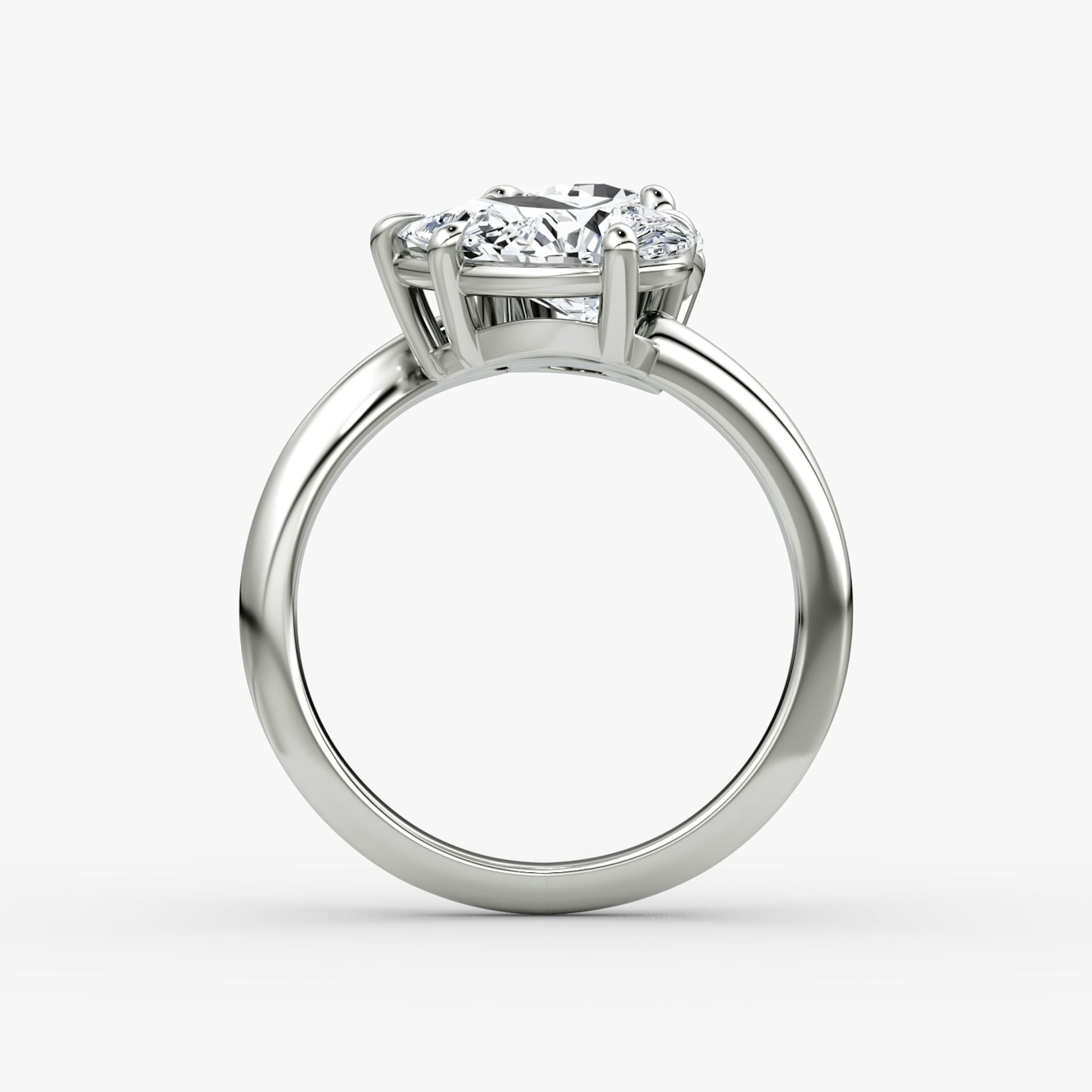 The Toi et Moi Bypass | Round Brilliant and Pear | Platinum | bandAccent: Plain | diamondOrientation: vertical | caratWeight: other