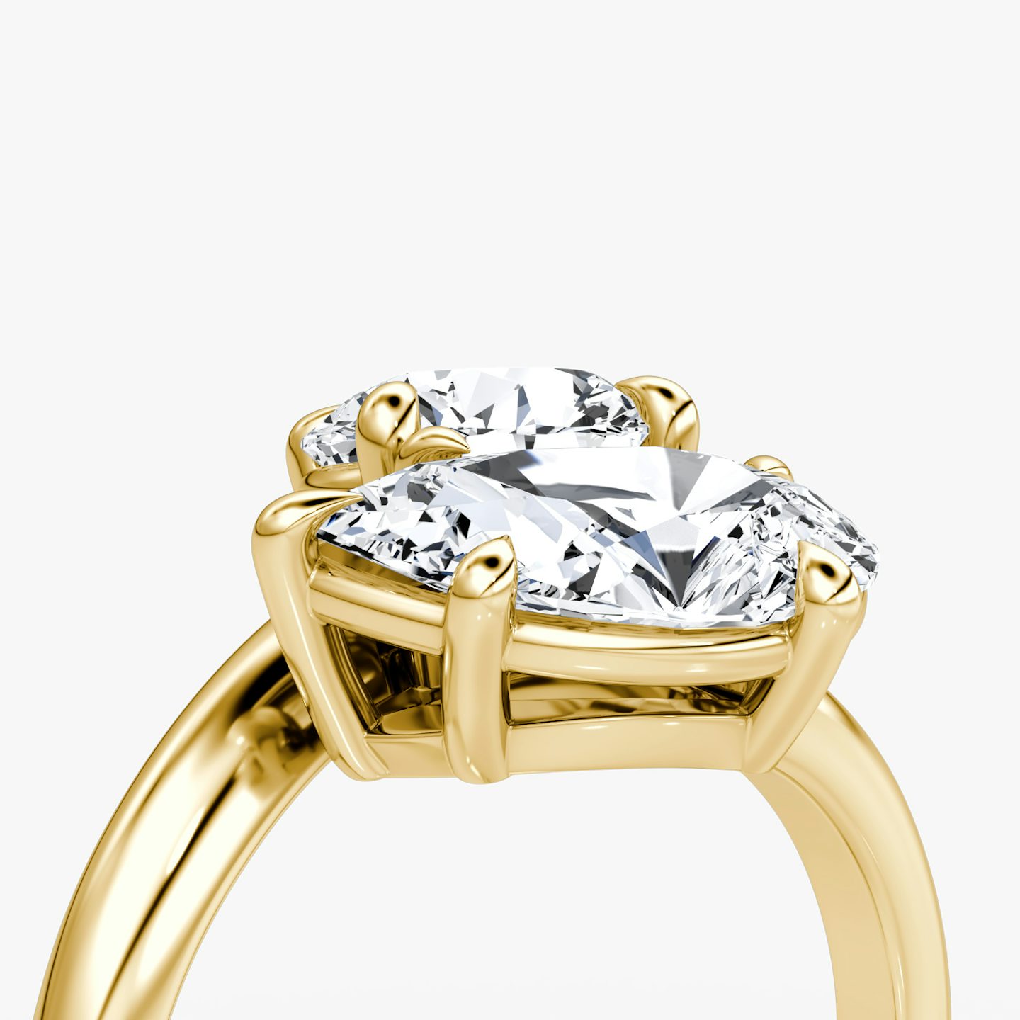 The Toi et Moi Bypass | Round Brilliant and Pear | 18k | Yellow Gold | bandAccent: Plain | diamondOrientation: vertical | caratWeight: other
