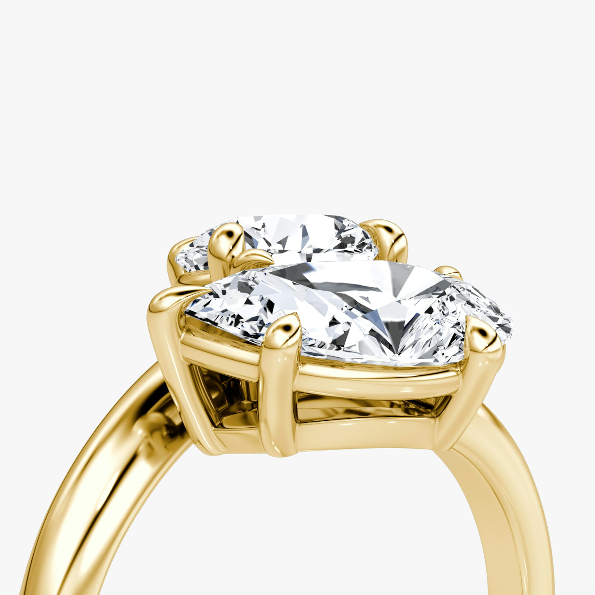 The Toi et Moi Bypass | Round Brilliant and Pear | 18k | Yellow Gold | bandAccent: Plain | diamondOrientation: vertical | caratWeight: other