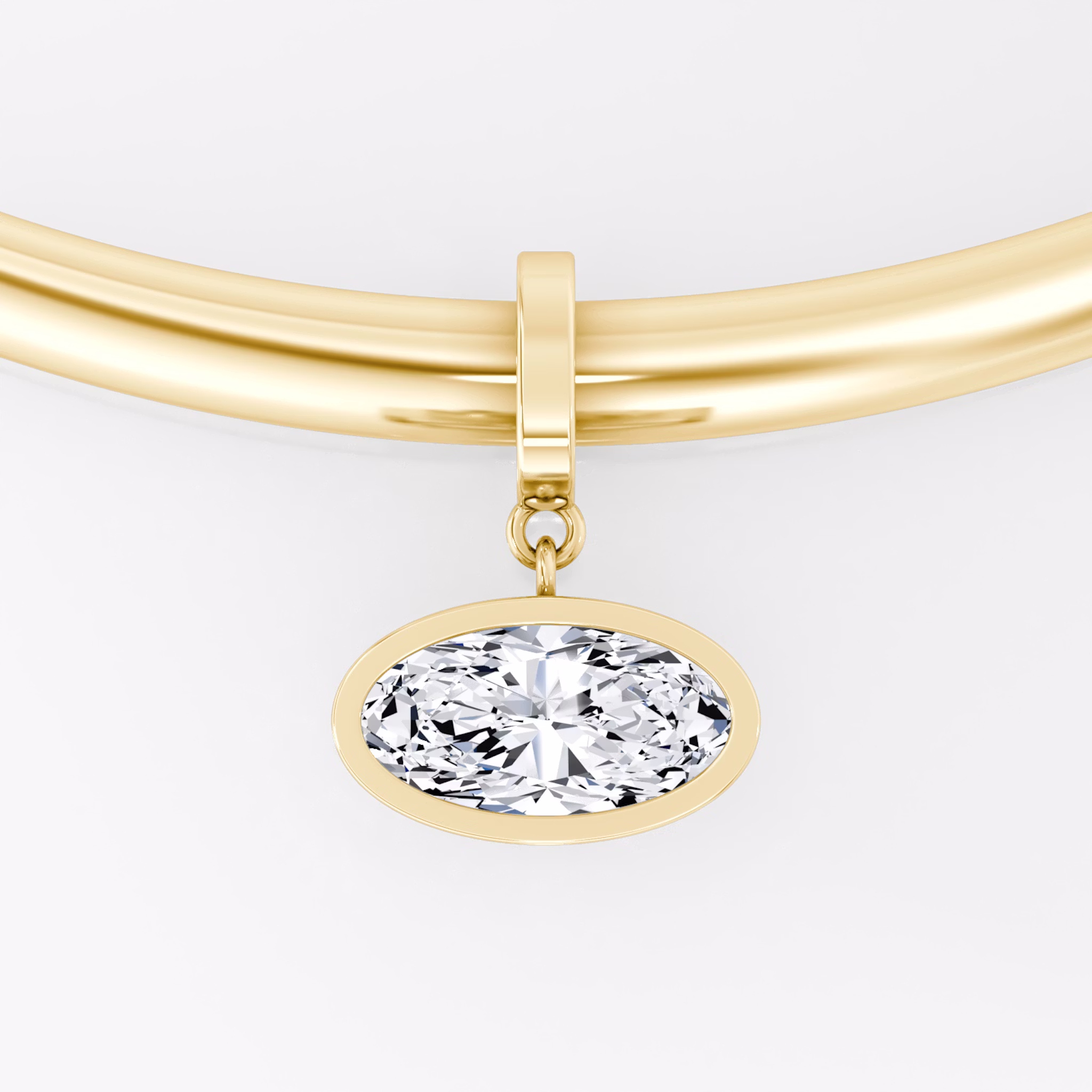 Collar with Drop Pendant | Moval | 14k | Yellow Gold | chainLength: 16.5