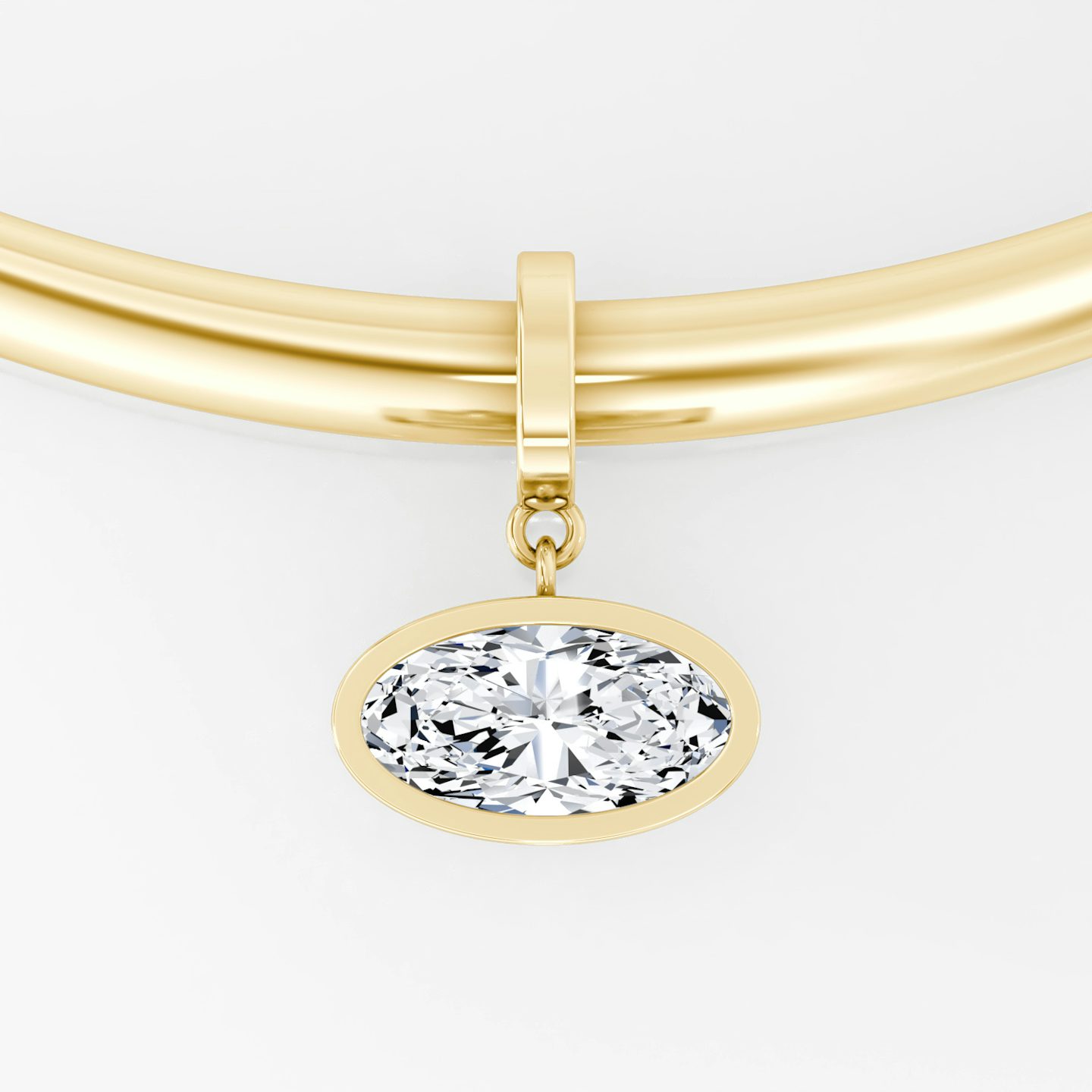 Collar with Drop Pendant | Moval | 14k | Yellow Gold | chainLength: 16.5