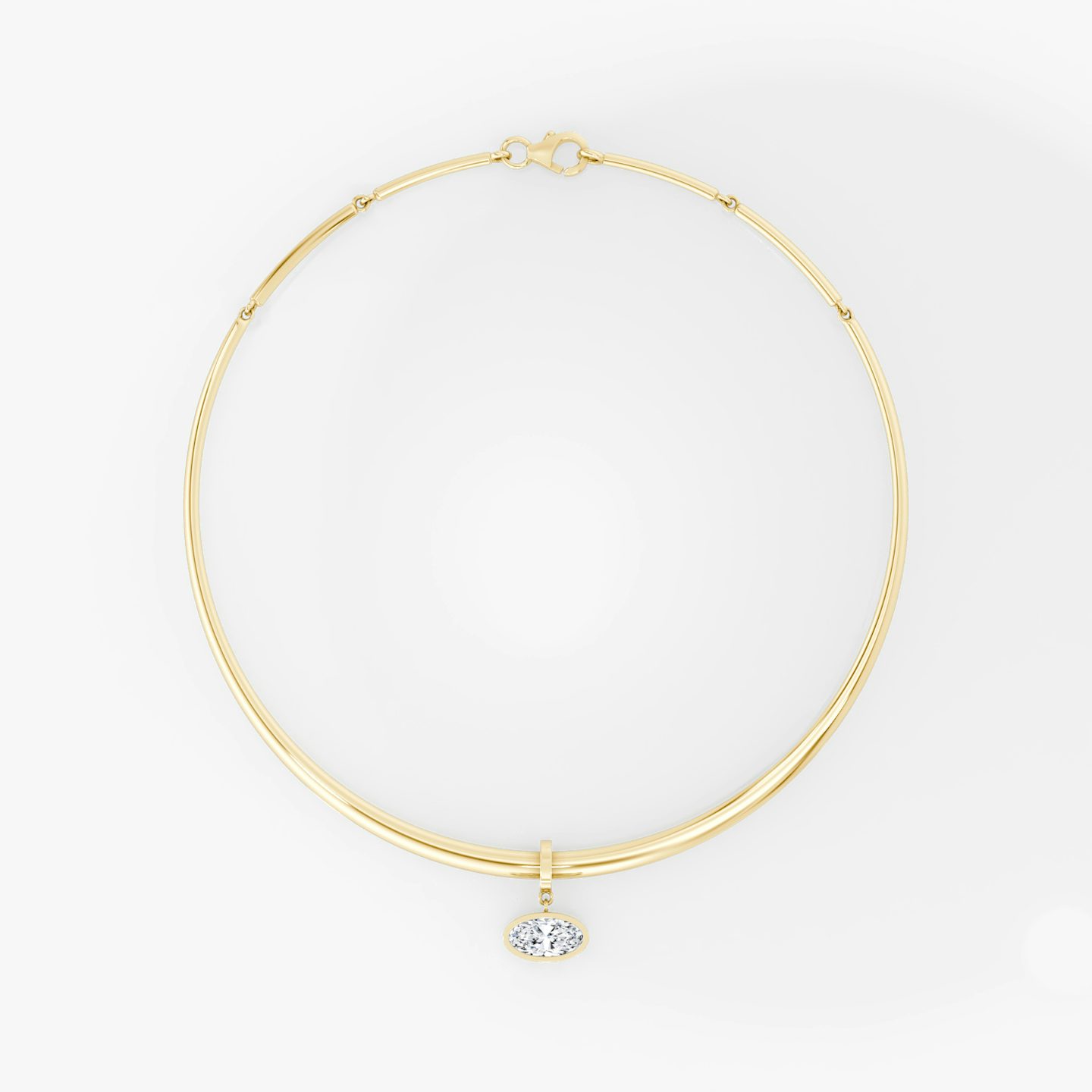 Collar with Drop Pendant | Moval | 14k | Yellow Gold | chainLength: 16.5