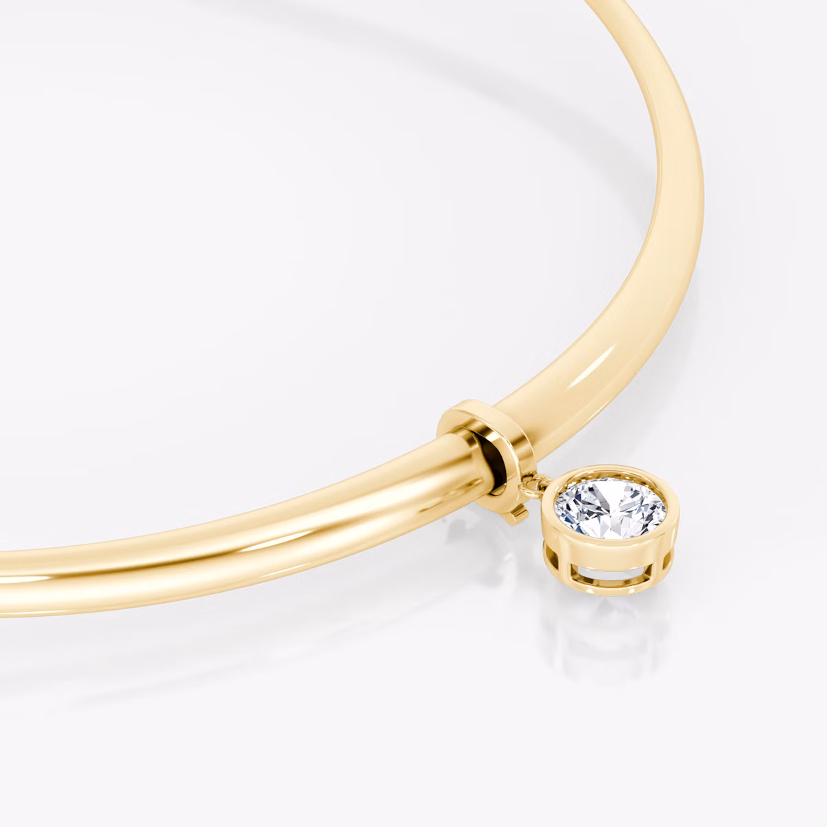 Collar with Drop Pendant | Round Brilliant | 14k | Yellow Gold | chainLength: 16.5
