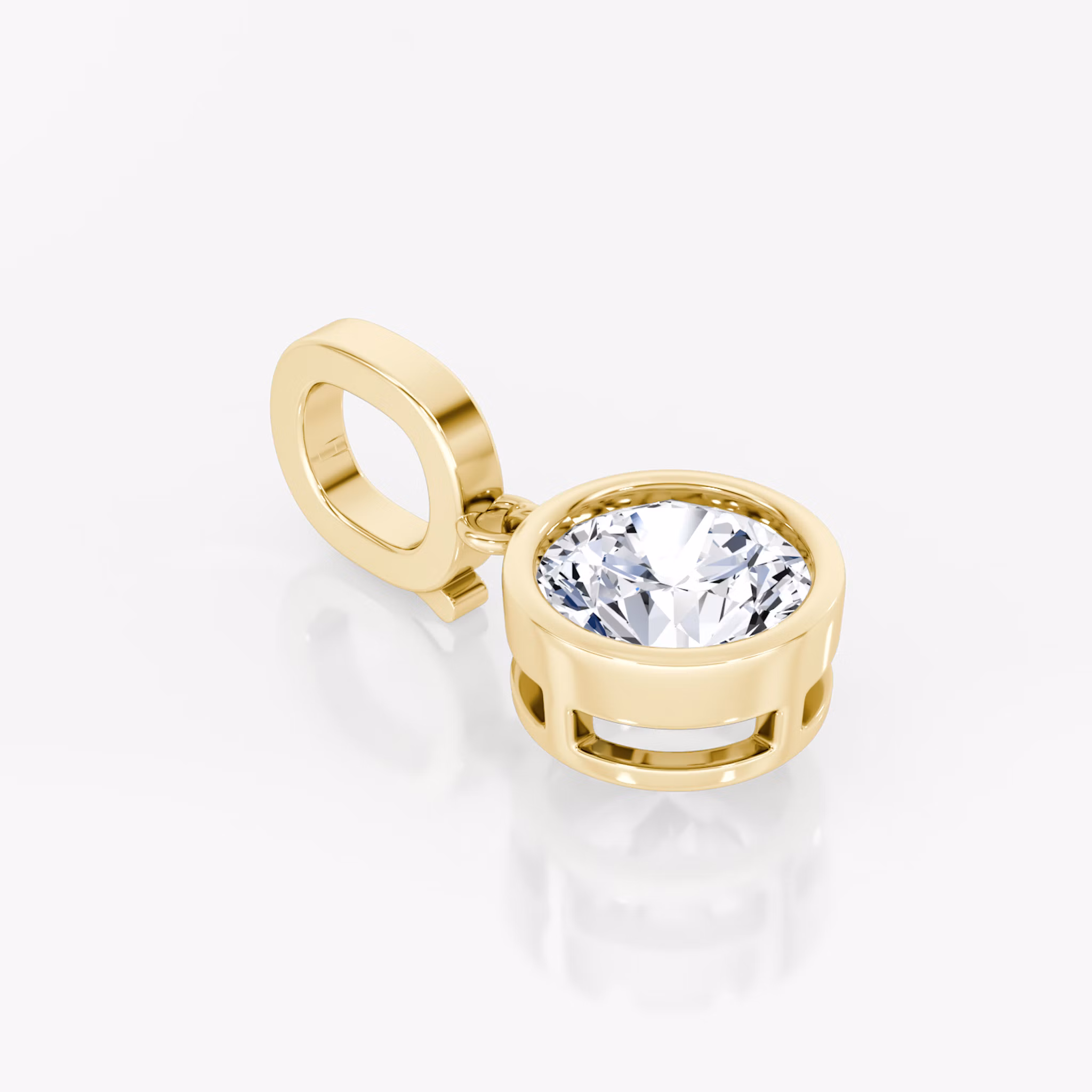 Removable drop pendant with Round VRAI created diamond