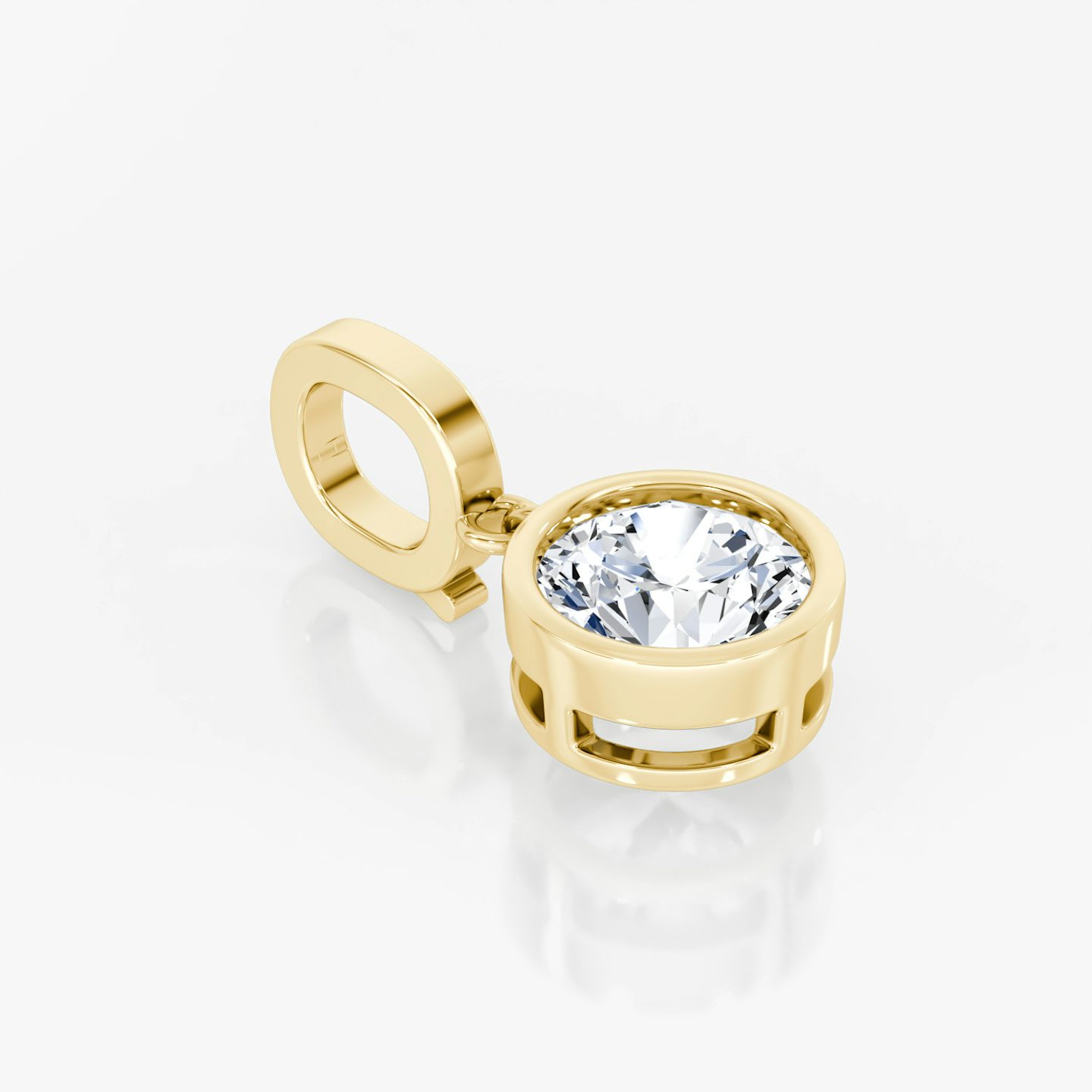 Collar with Drop Pendant | Round Brilliant | 14k | Yellow Gold | chainLength: 16.5