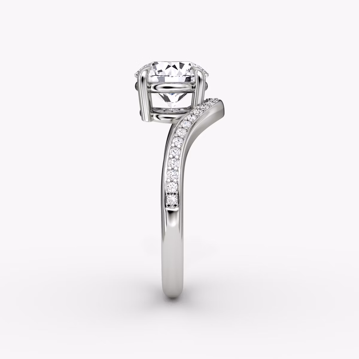 Curve | Rund | 18k | Weißgold | bandAccent: Mit Pavé-Besatz | caratWeight: 1.0ct | diamondOrientation: vertical