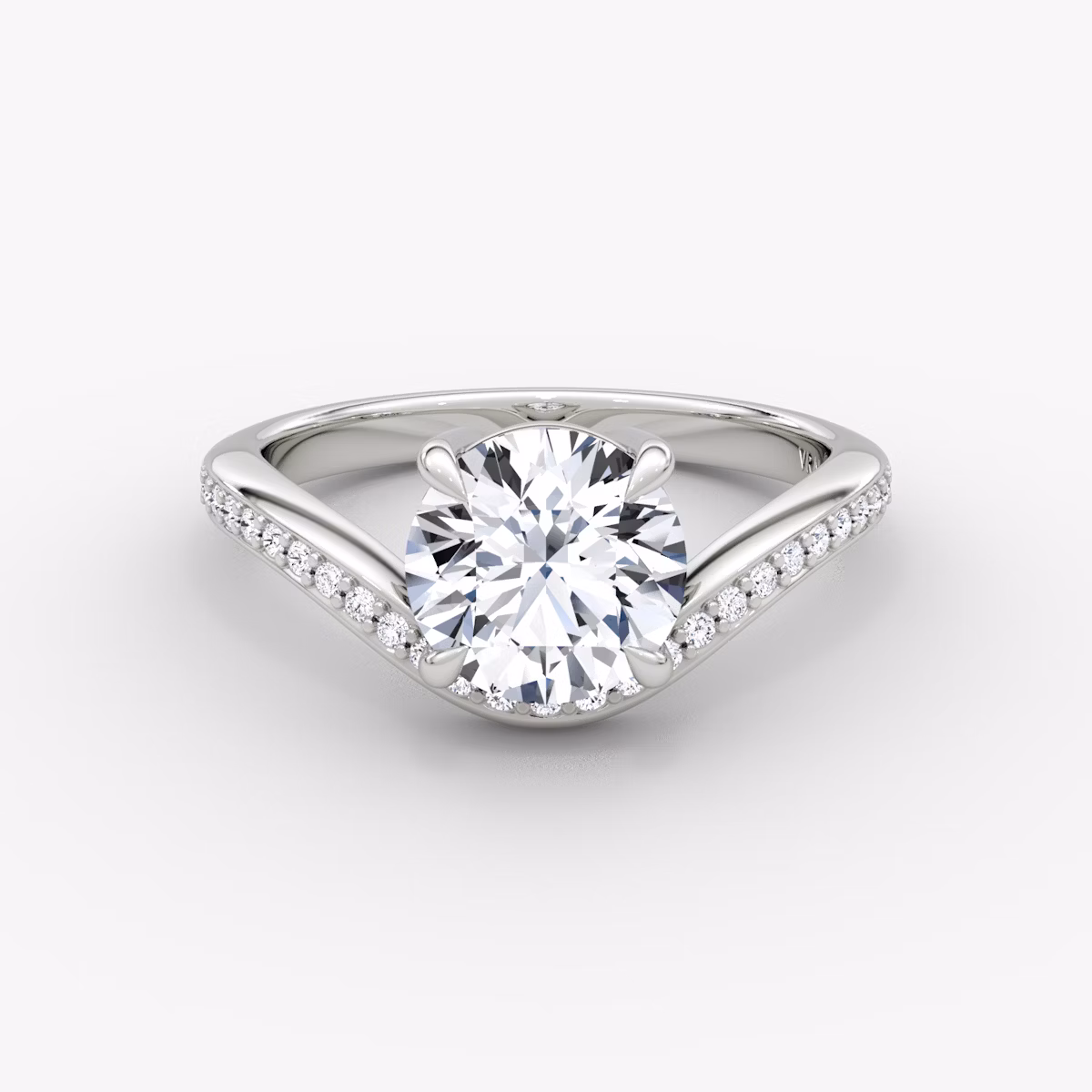 Curve | Rund | 18k | Weißgold | bandAccent: Mit Pavé-Besatz | caratWeight: 1.0ct | diamondOrientation: vertical