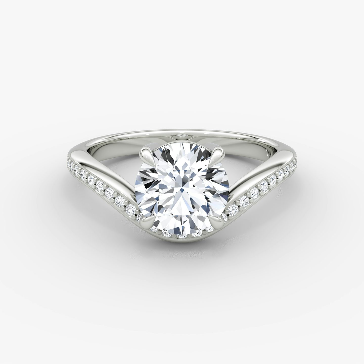 Curve | Rund | 18k | Weißgold | bandAccent: Mit Pavé-Besatz | caratWeight: 2.0ct | diamondOrientation: vertical