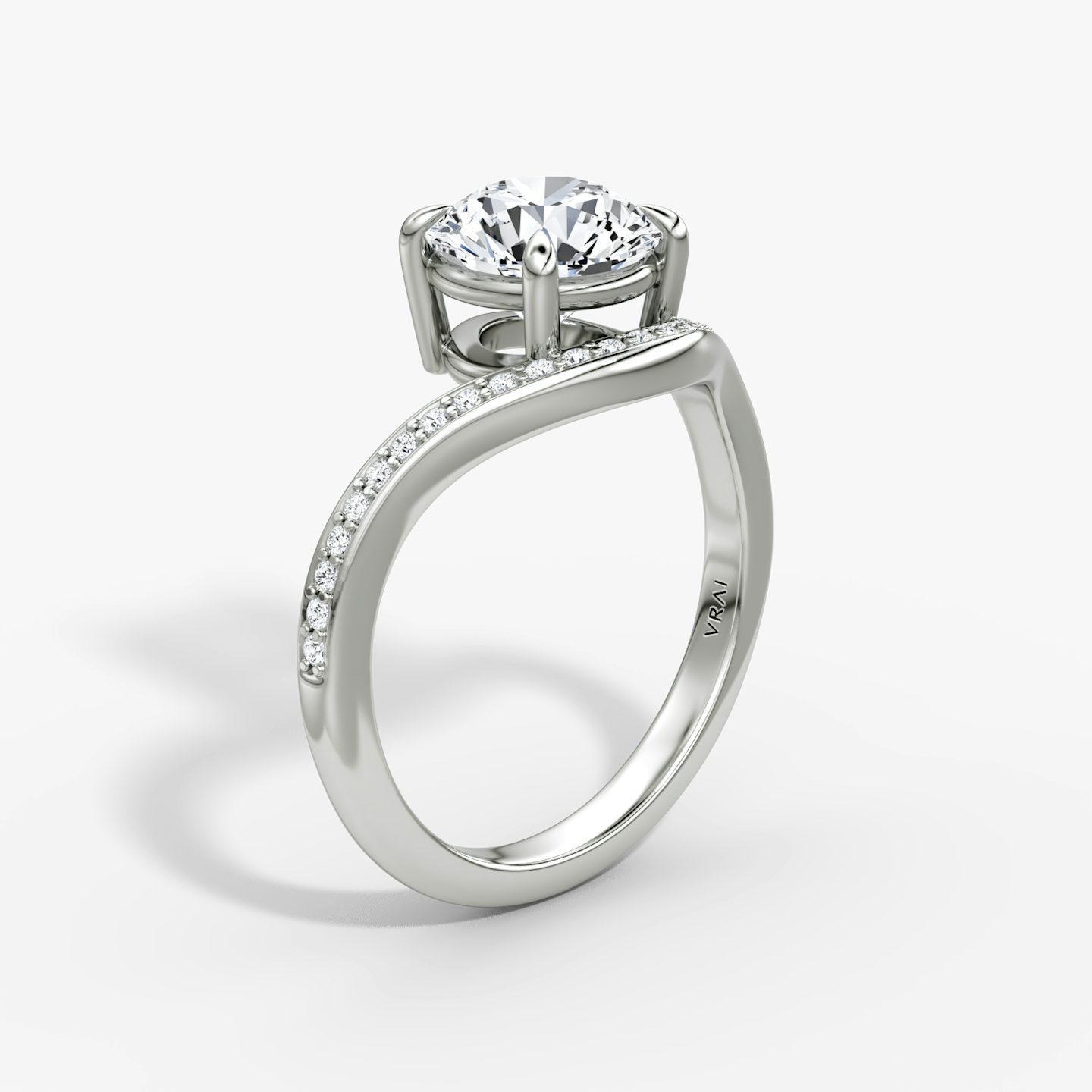 Curve | Rund | 18k | Weißgold | bandAccent: Mit Pavé-Besatz | caratWeight: 2.0ct | diamondOrientation: vertical