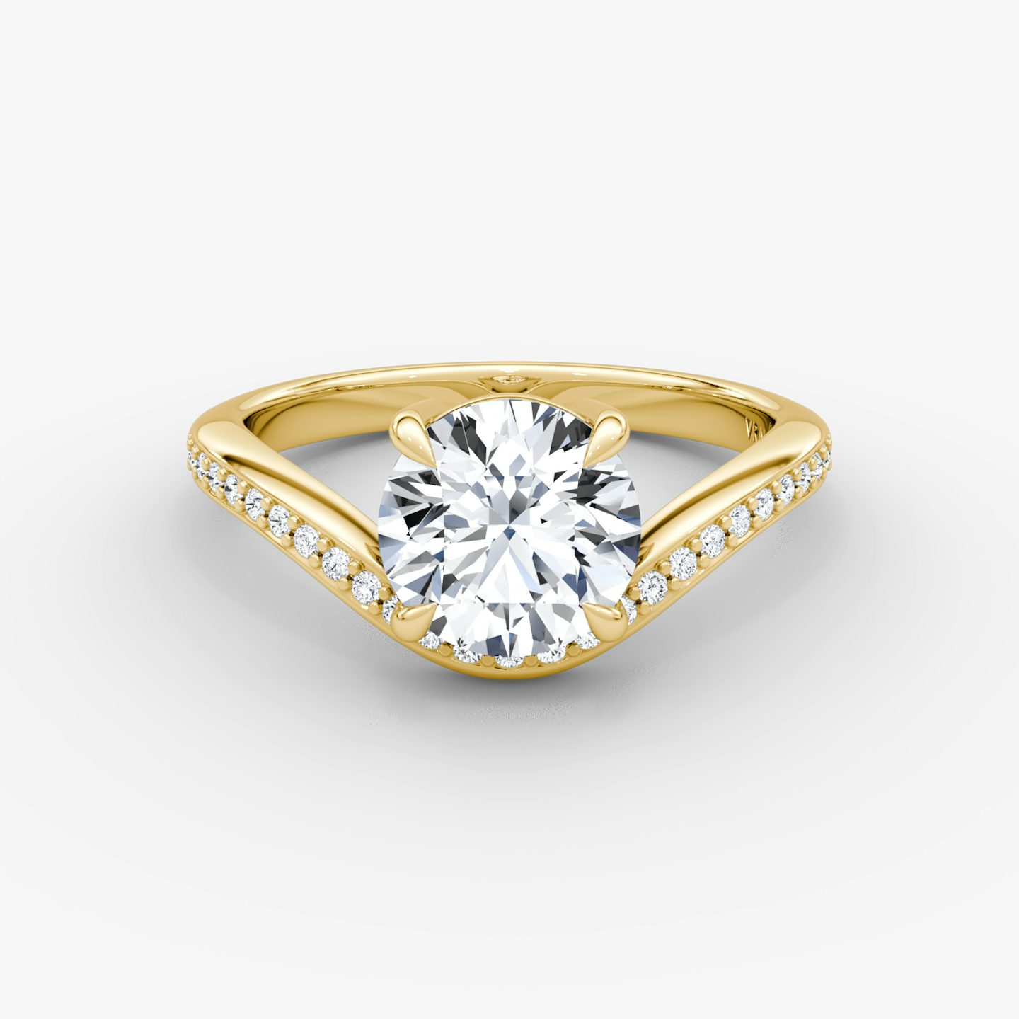 Curve | Rund | 18k | Gelbgold | bandAccent: Mit Pavé-Besatz | caratWeight: 1.5ct | diamondOrientation: vertical