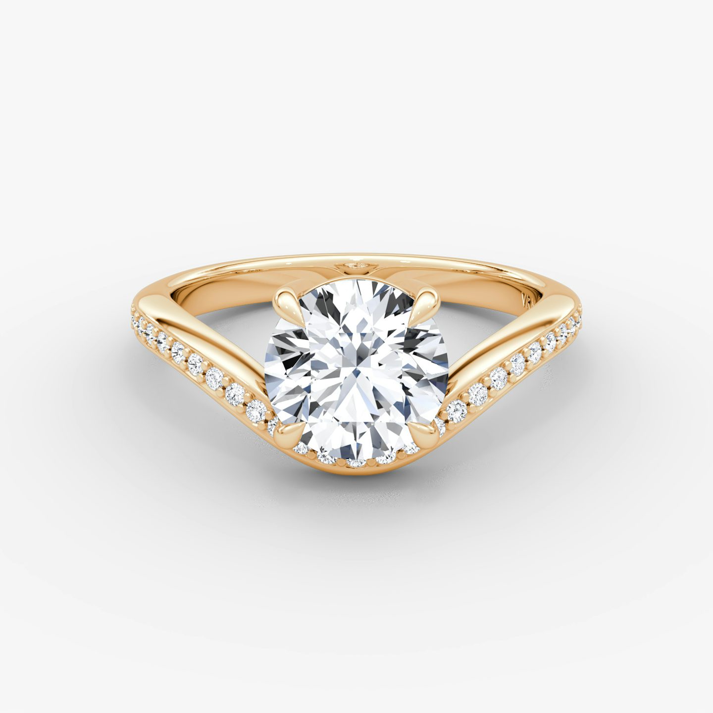 Curve | Rund | 14k | Roségold | bandAccent: Mit Pavé-Besatz | caratWeight: other | diamondOrientation: vertical