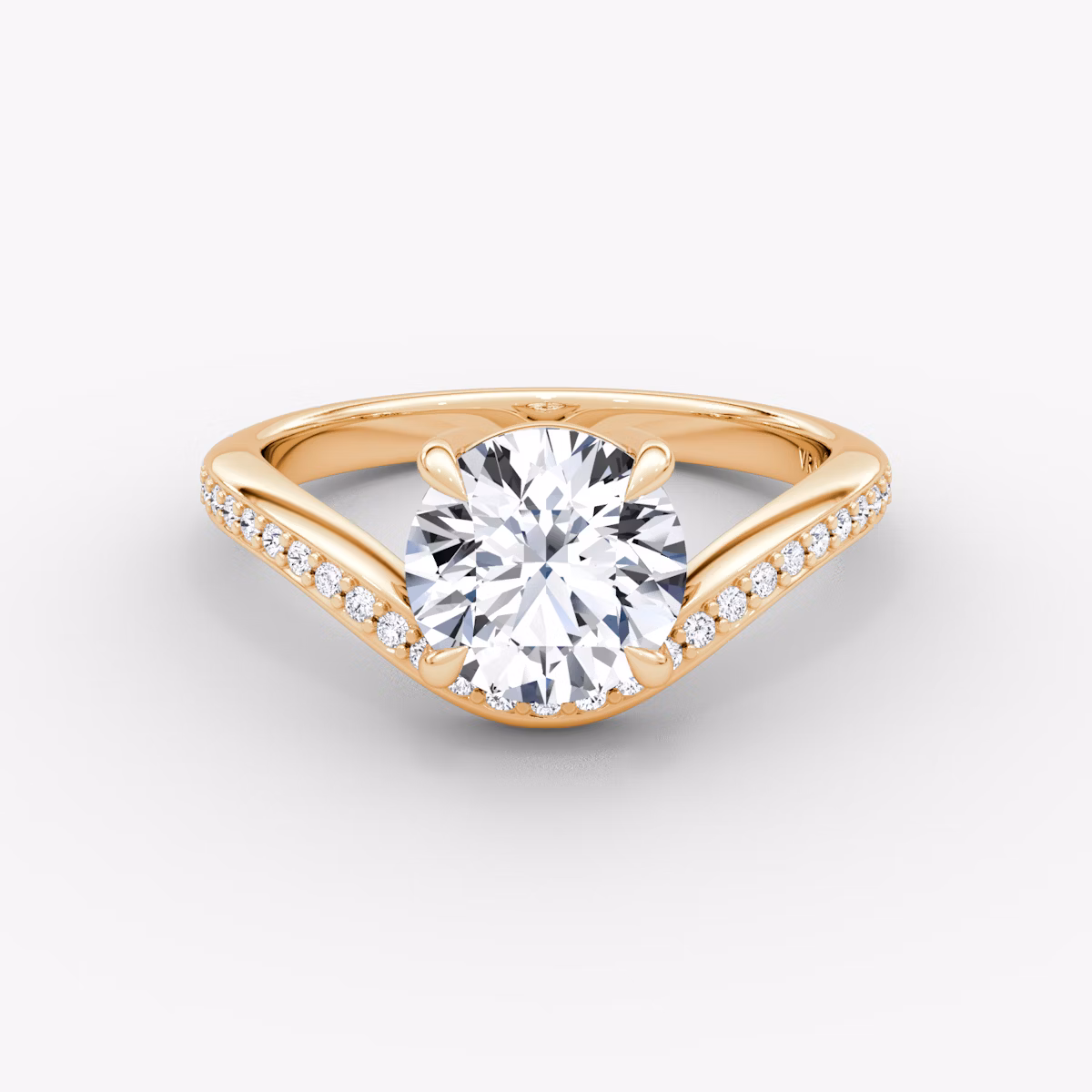 Curve | Rund | 14k | Roségold | bandAccent: Mit Pavé-Besatz | caratWeight: 2.0ct | diamondOrientation: vertical